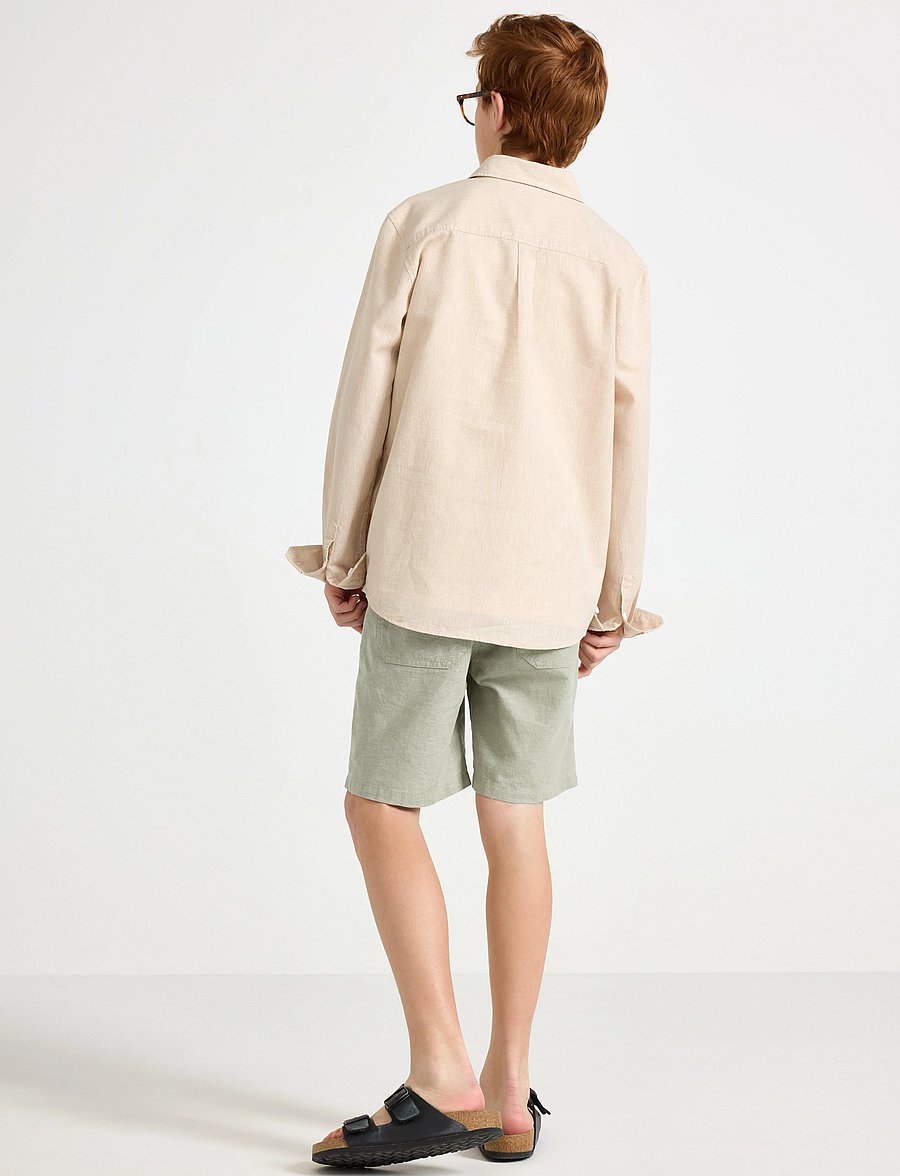 Lindex - Shorts linen blend - casual shorts - lt dusty khaki - 3