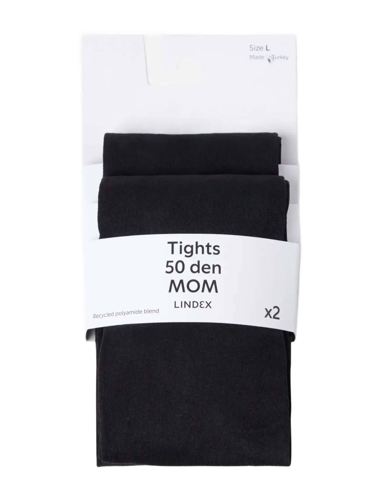Lindex 2-pack MOM tights 50 denier - Basics - BLACK / black