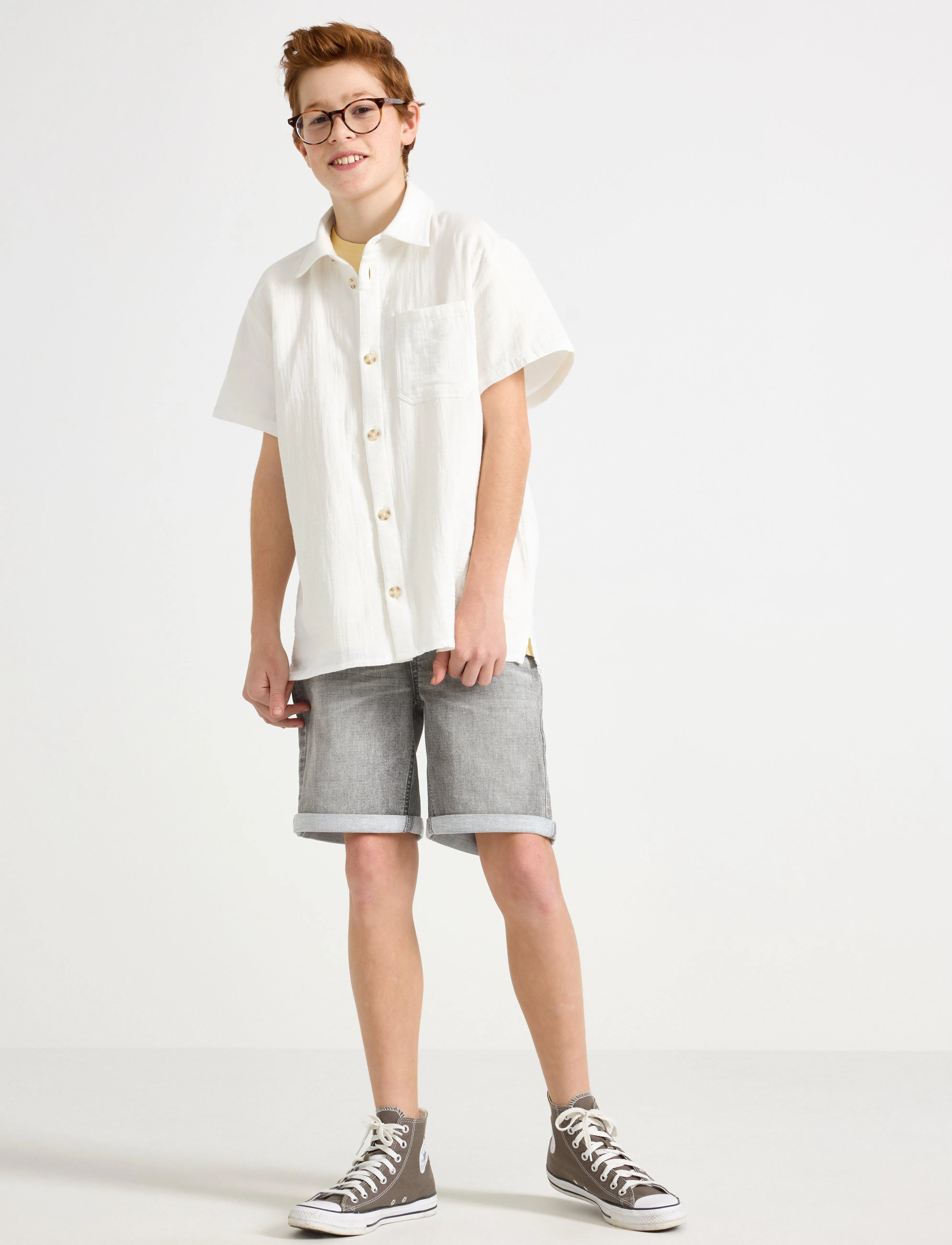 Lindex Shorts denimjersey Staffan - Shorts - GREY / grey