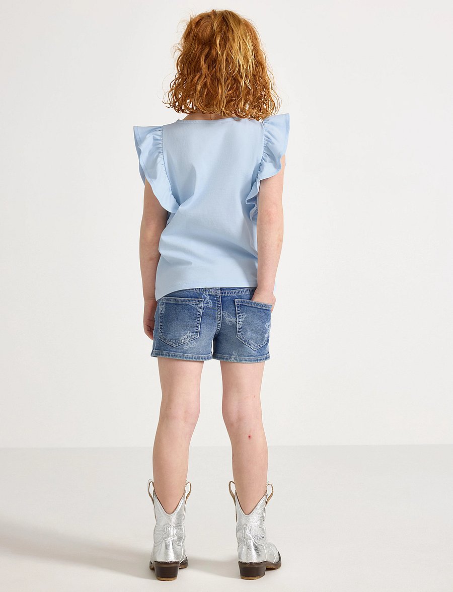 Lindex - Shorts denimjersey butterflies - denim shorts - denim blue - 3