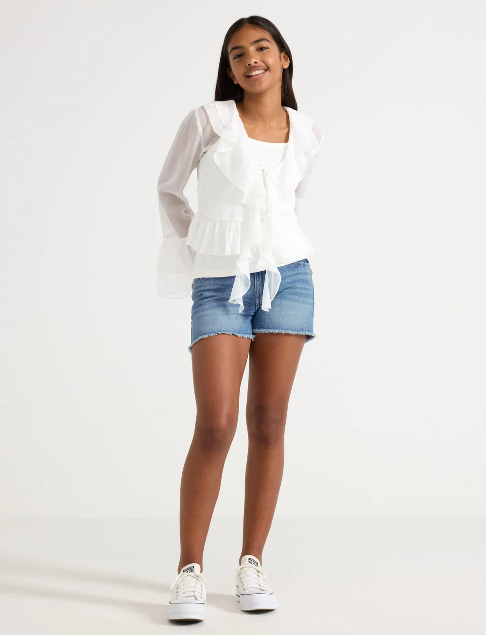 Lindex - Shorts denim basic raw edge - jeansshorts - denim - 0
