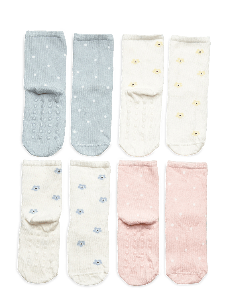 Lindex - Socks 4 p w pattern - strümpfe - light dusty white - 0