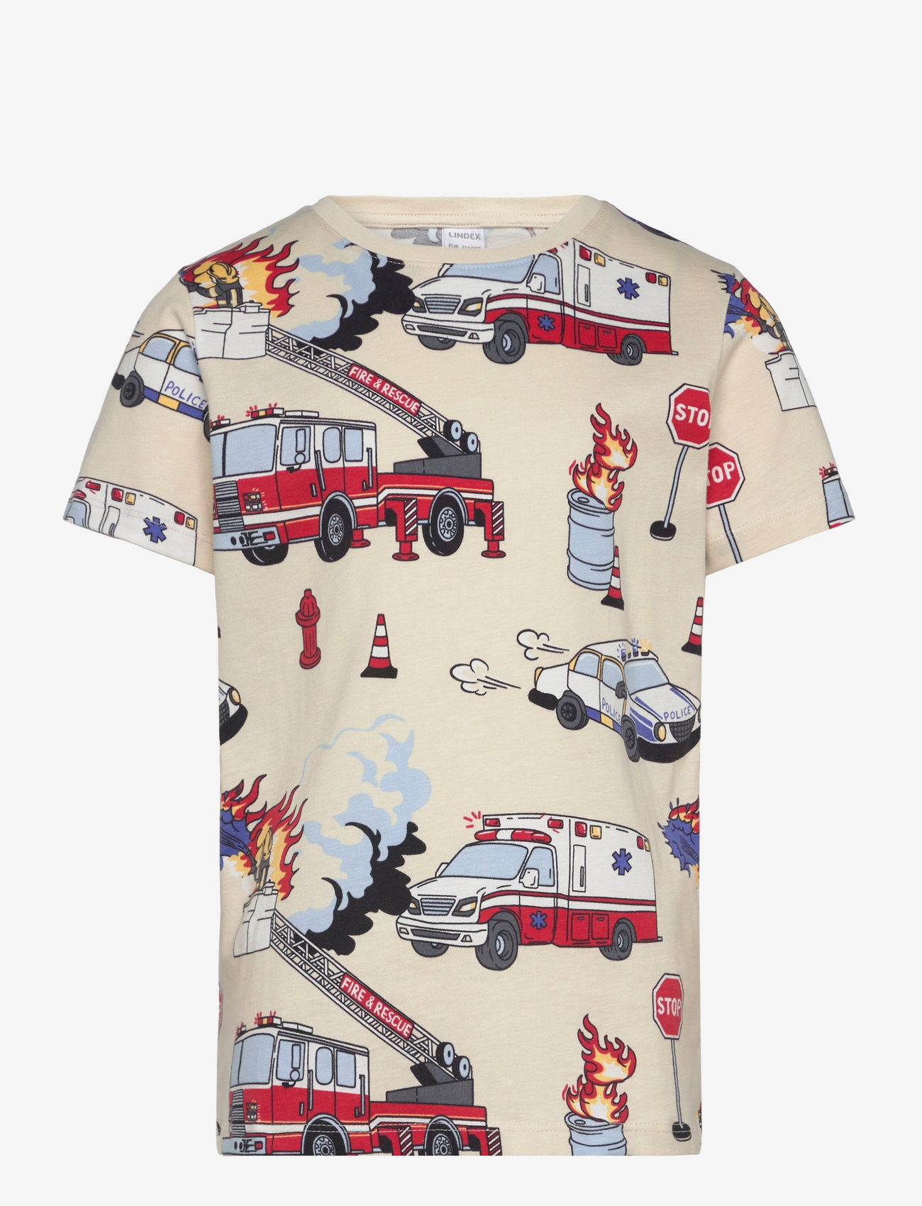 Lindex - Top SS SOS aop - madalaimad hinnad - light beige - 0