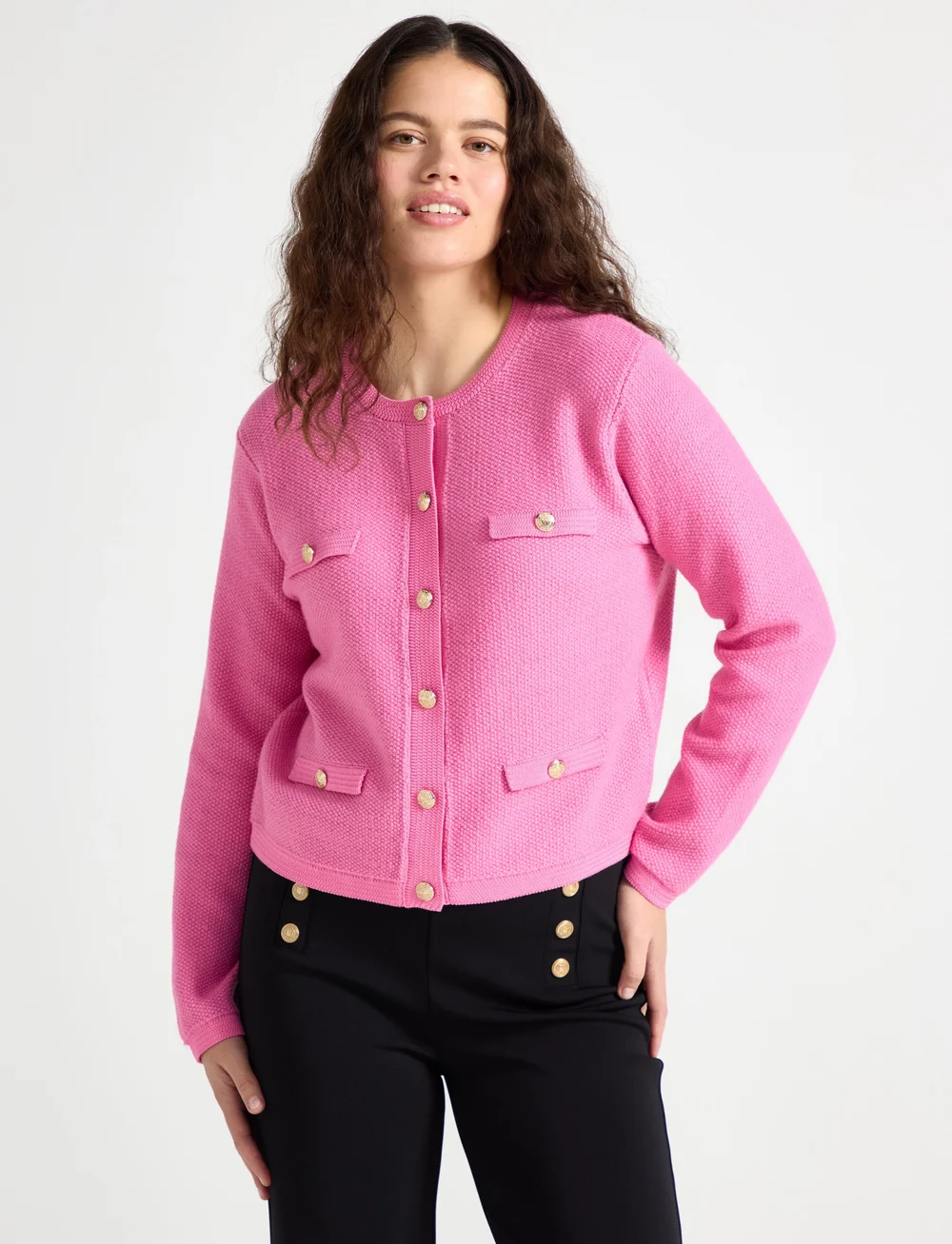 Lindex - Jacket Juni knitted - cardigans - pink - 0