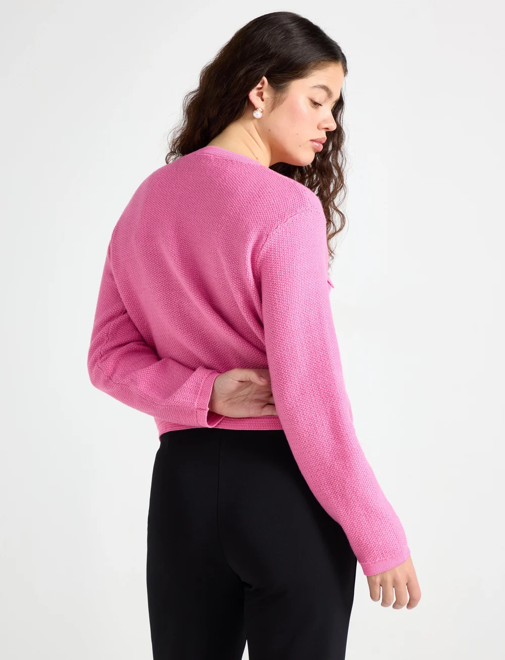 Lindex - Jacket Juni knitted - cardigans - pink - 3