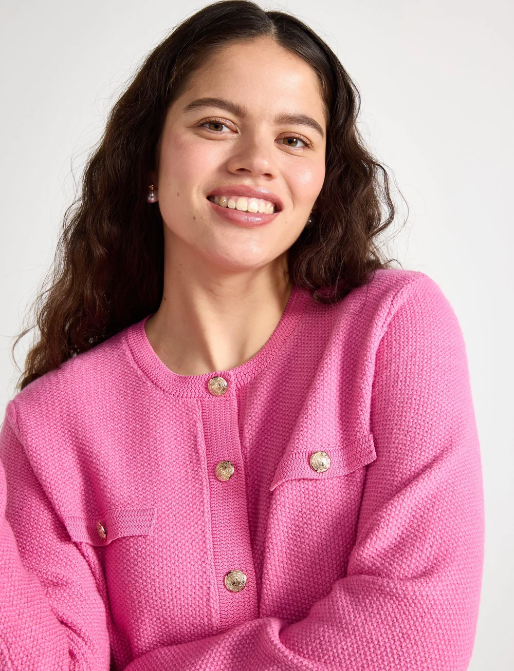 Lindex - Jacket Juni knitted - cardigans - pink - 4