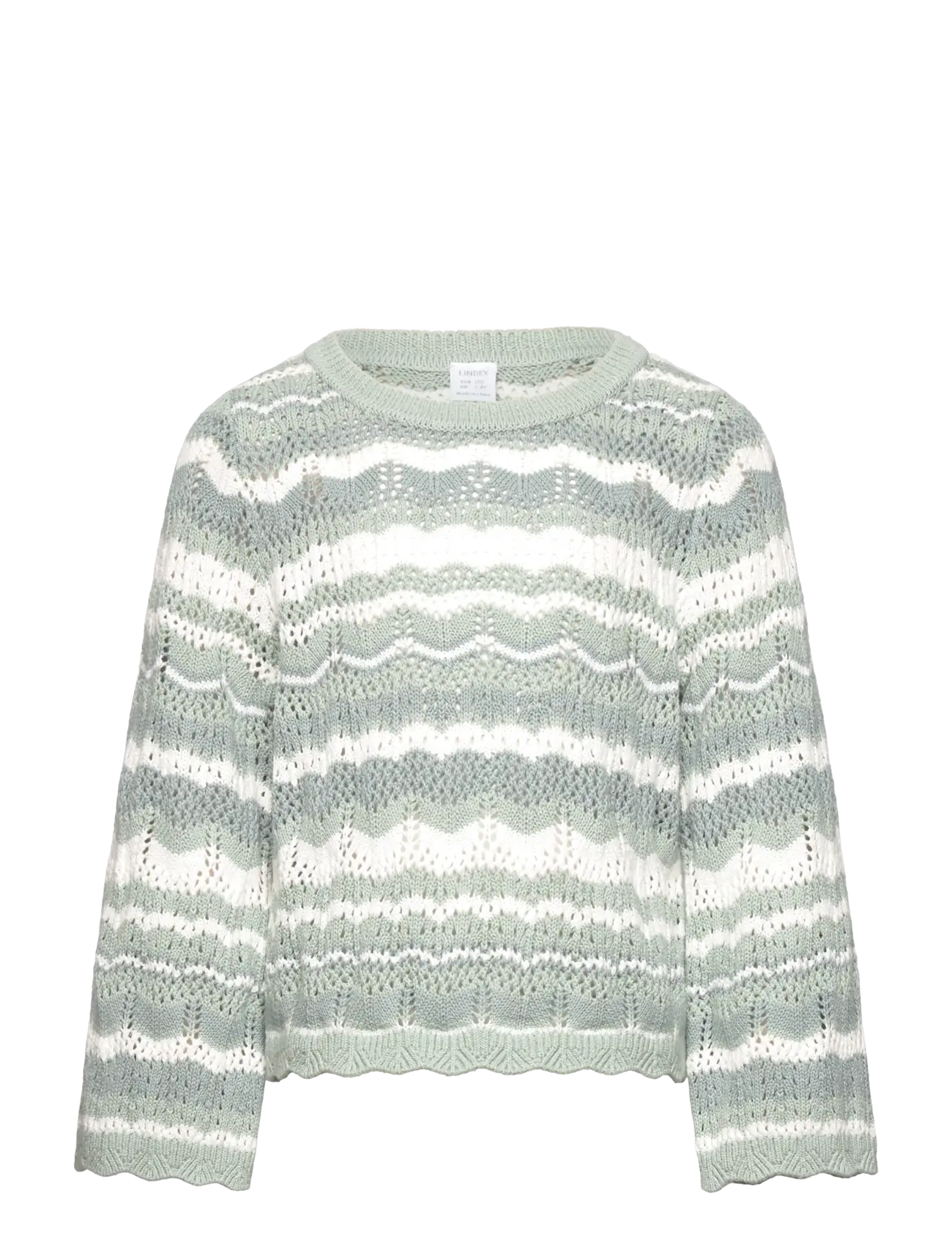 Lindex sweater pointelle green - Strickmode - LIGHT DUSTY GREEN / green