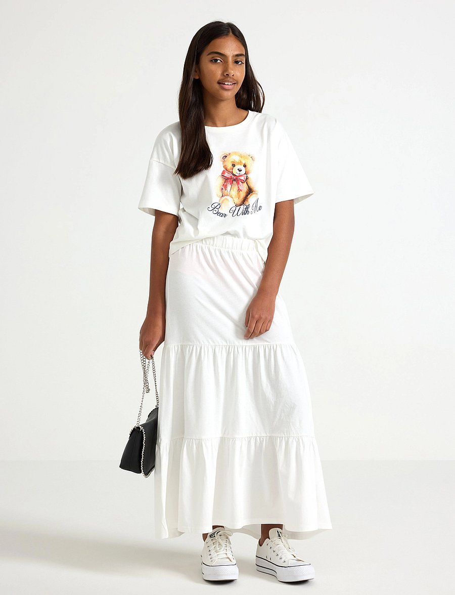 Lindex - Skirt maxi jersey - maxikjolar - off white - 0