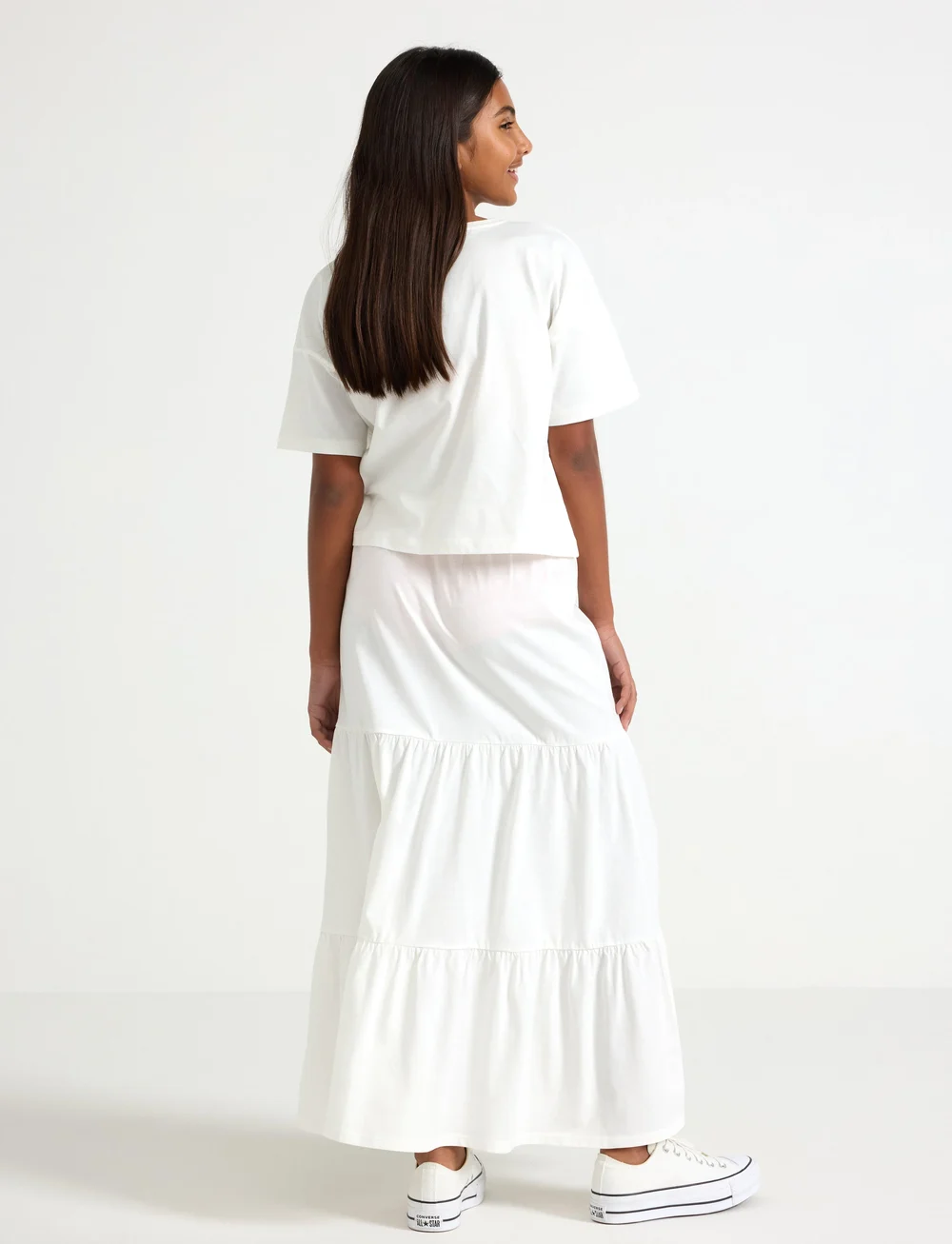 Lindex - Skirt maxi jersey - maxi skirt - off white - 3