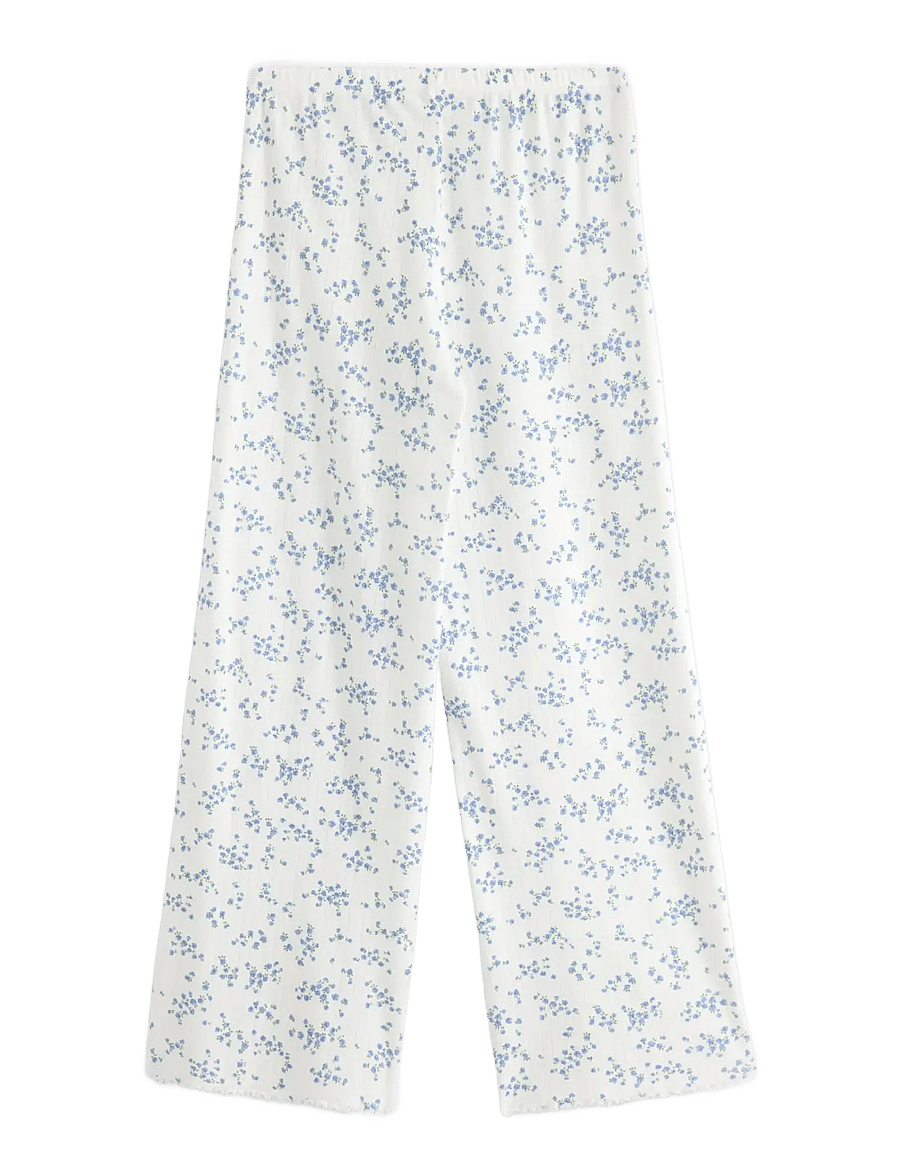 Lindex - Wide pyjama trousers in pointelle - natbukser - blue - 2