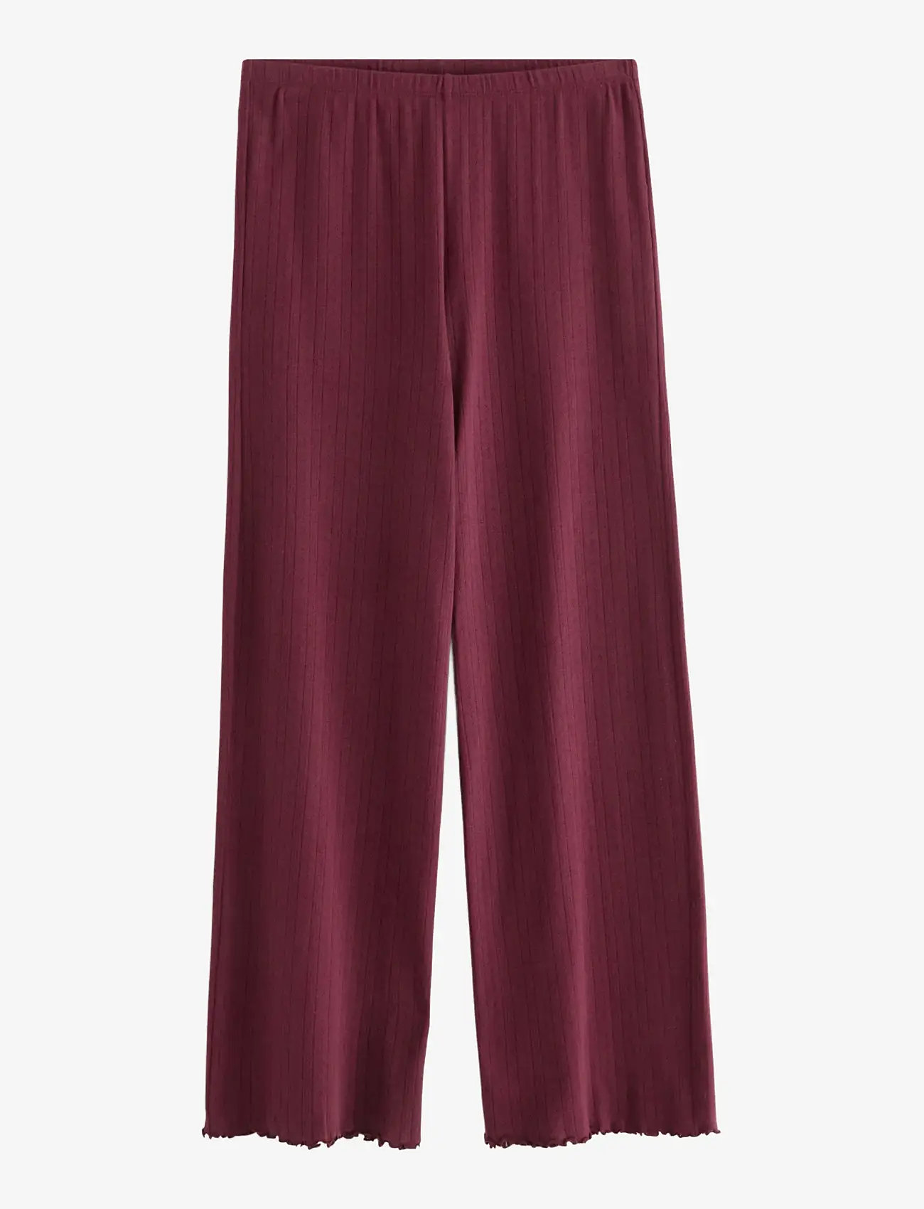 Lindex - Trousers pointelle - natbukser - dark dusty red - 1