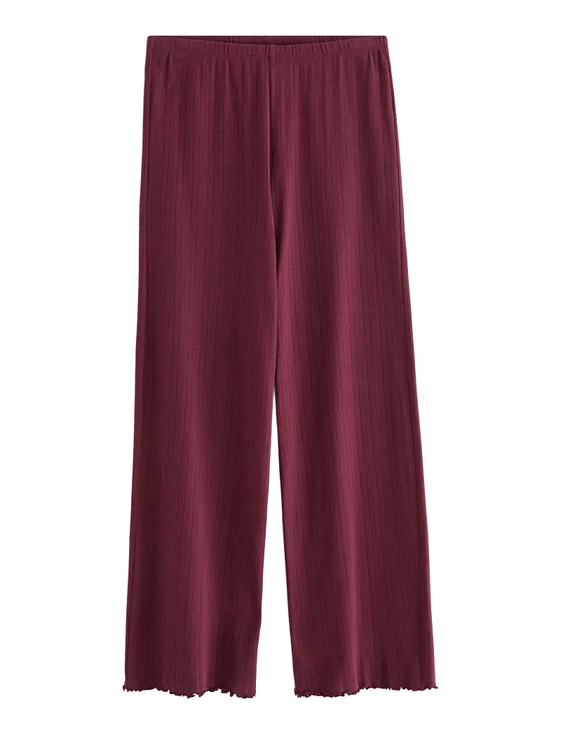 Lindex - Wide pyjama trousers in pointelle - pyjama pants - dark dusty red - 1