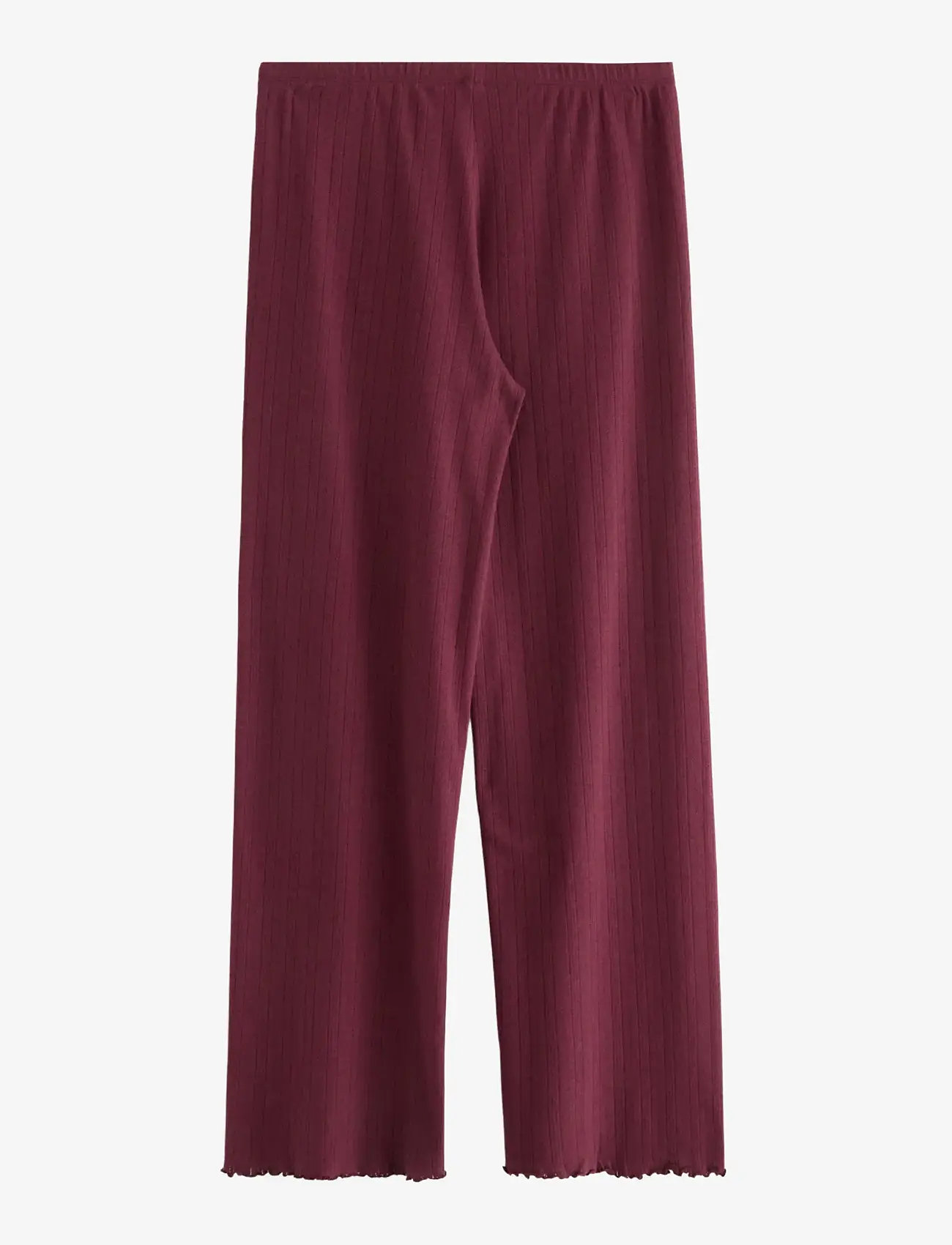Lindex - Trousers pointelle - natbukser - dark dusty red - 2