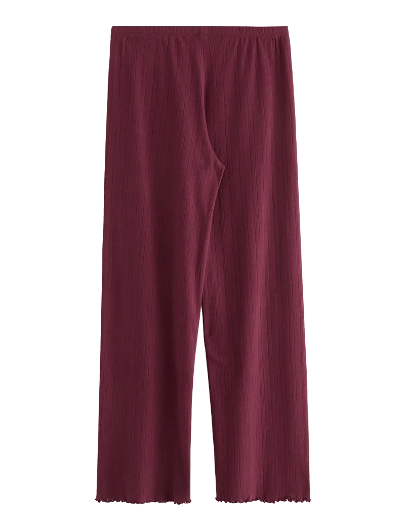 Lindex - Wide pyjama trousers in pointelle - pyjama pants - dark dusty red - 2