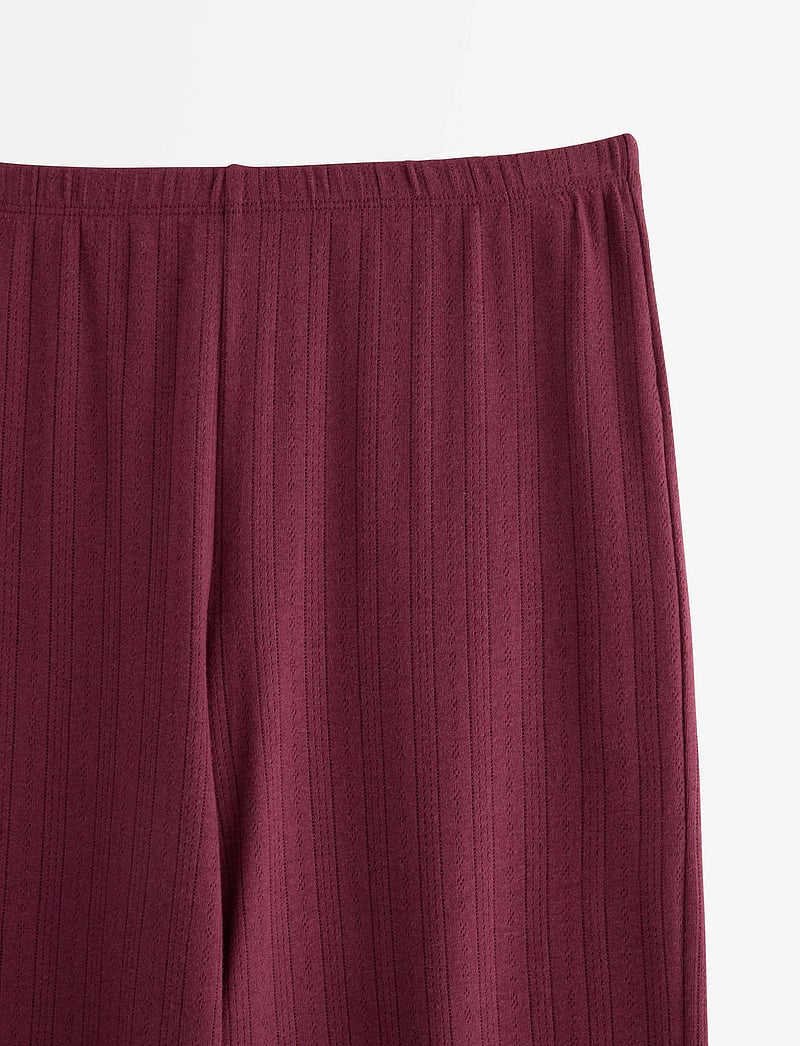 Lindex - Wide pyjama trousers in pointelle - pyjama pants - dark dusty red - 5