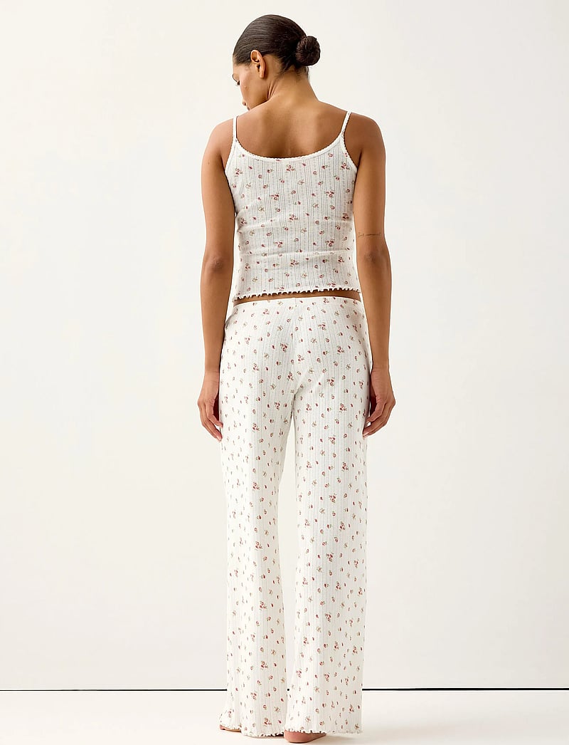 Lindex - Wide pyjama trousers in pointelle - spodnie od piżamy - dusty pink - 3