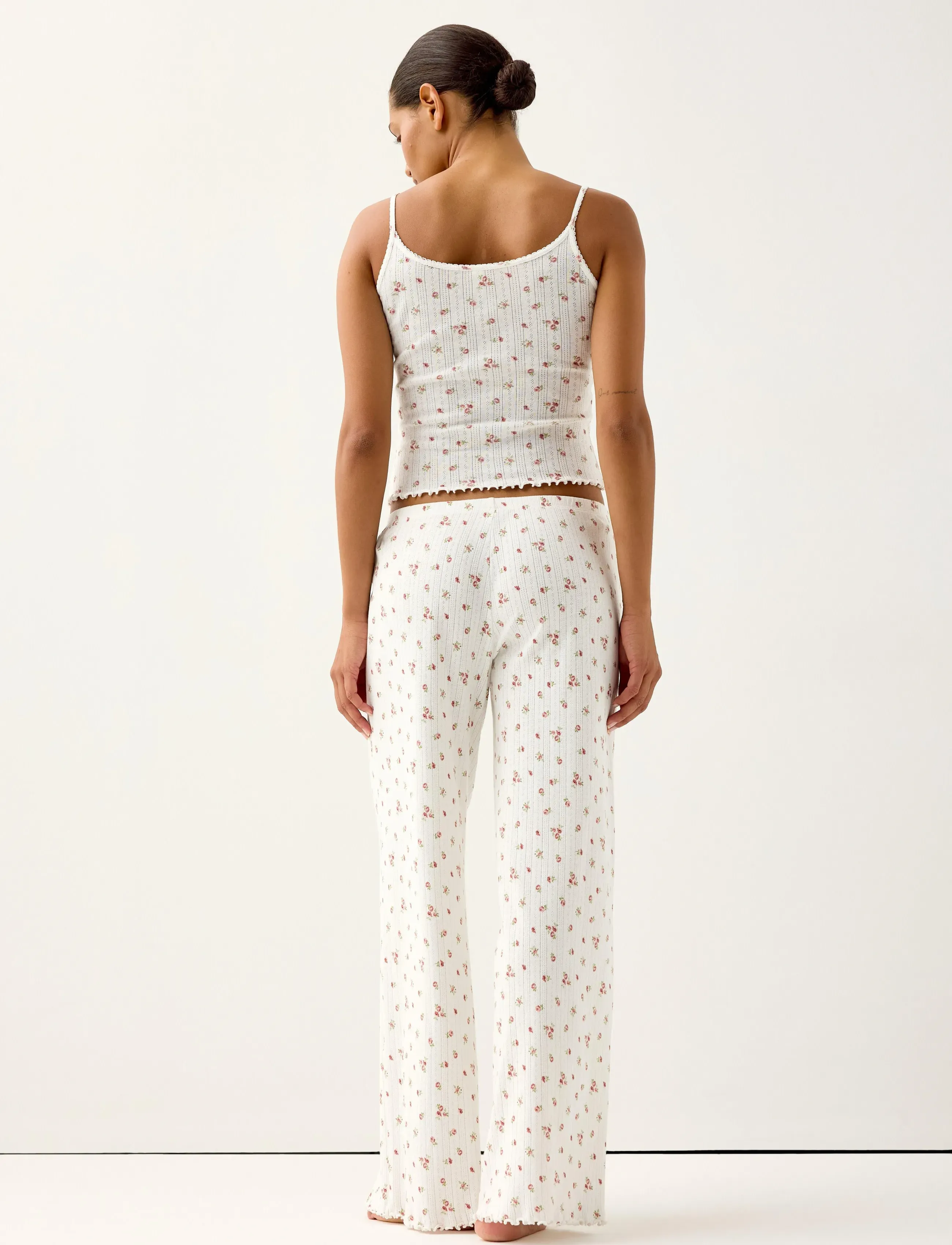 Lindex - Wide pyjama trousers in pointelle - pyjamahose - dusty pink - 3