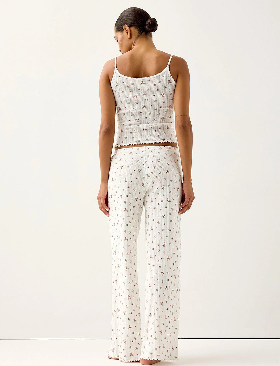 Lindex - Wide pyjama trousers in pointelle - spodnie od piżamy - dusty pink - 3