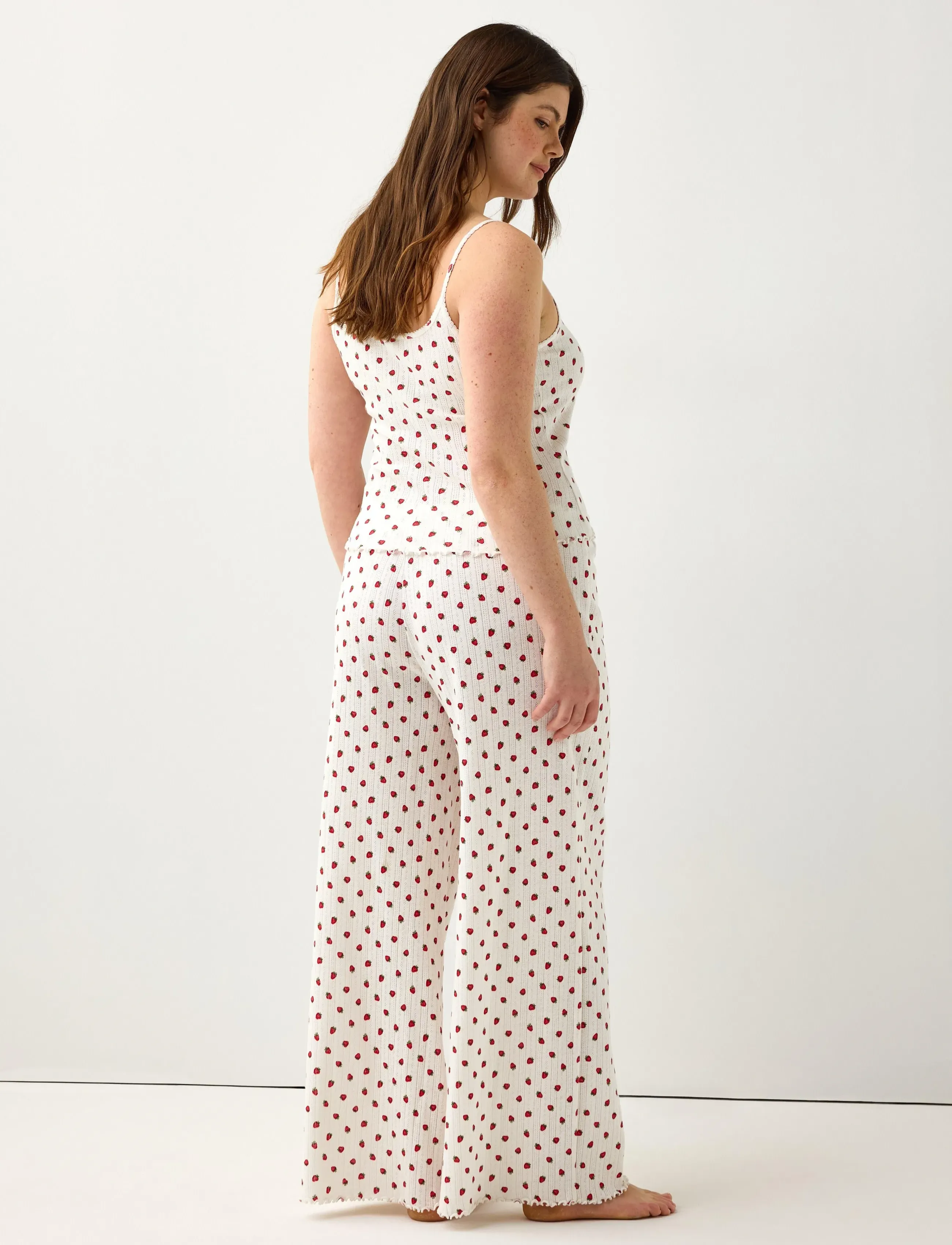 Lindex - Wide pyjama trousers in pointelle - pižaminės kelnės - red - 3