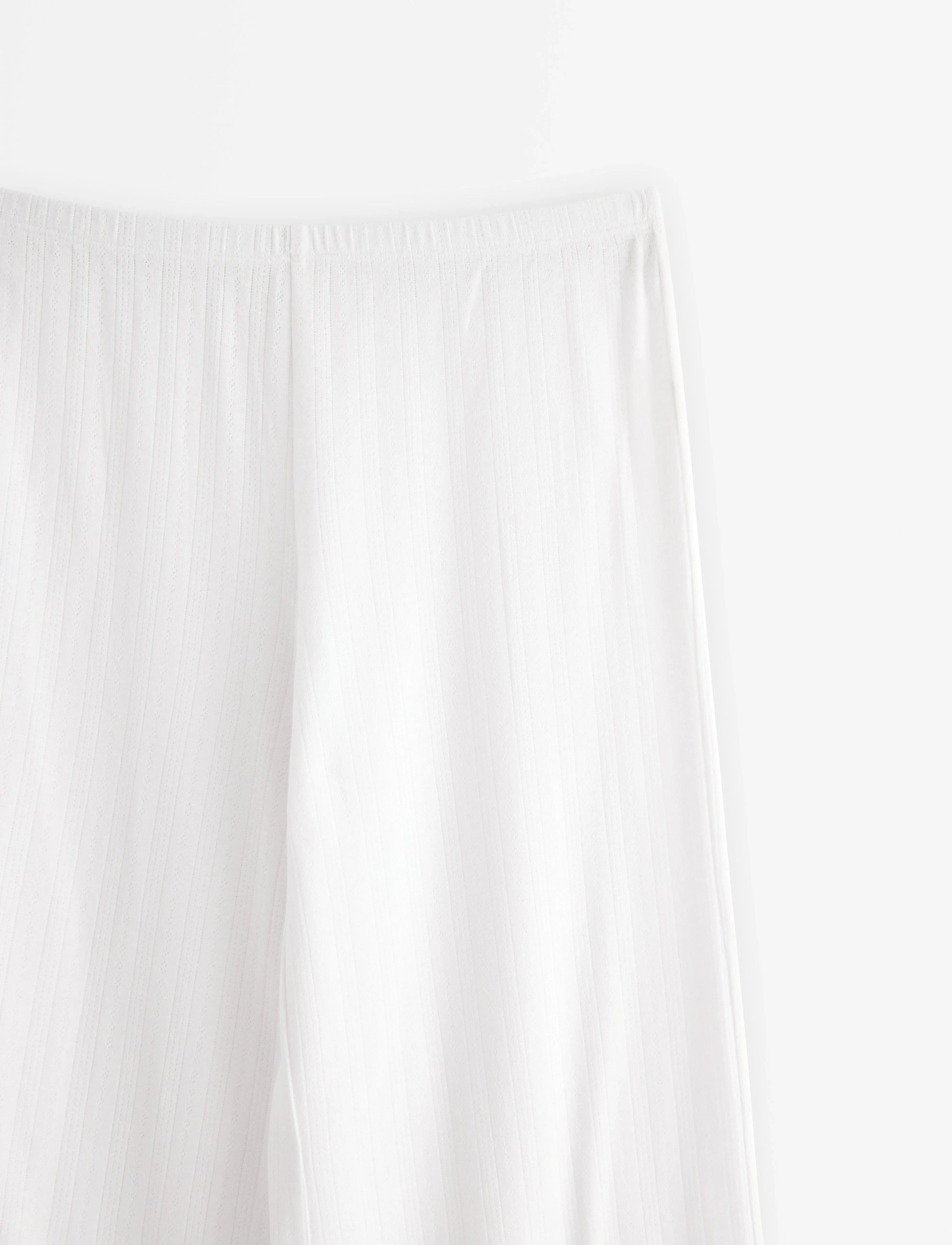 Lindex - Wide pyjama trousers in pointelle - white - 5