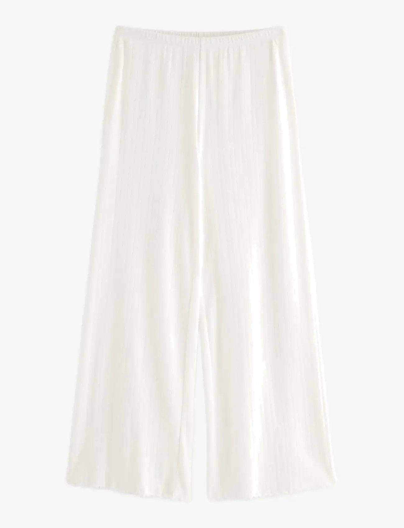 Lindex - Wide pyjama trousers in pointelle - pyjamahose - white - 1