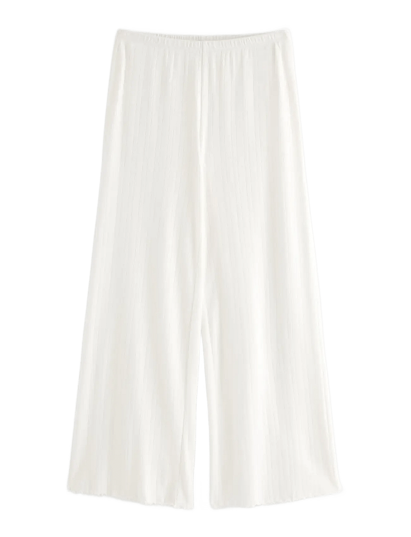 Lindex - Wide pyjama trousers in pointelle - pyjamahose - white - 1