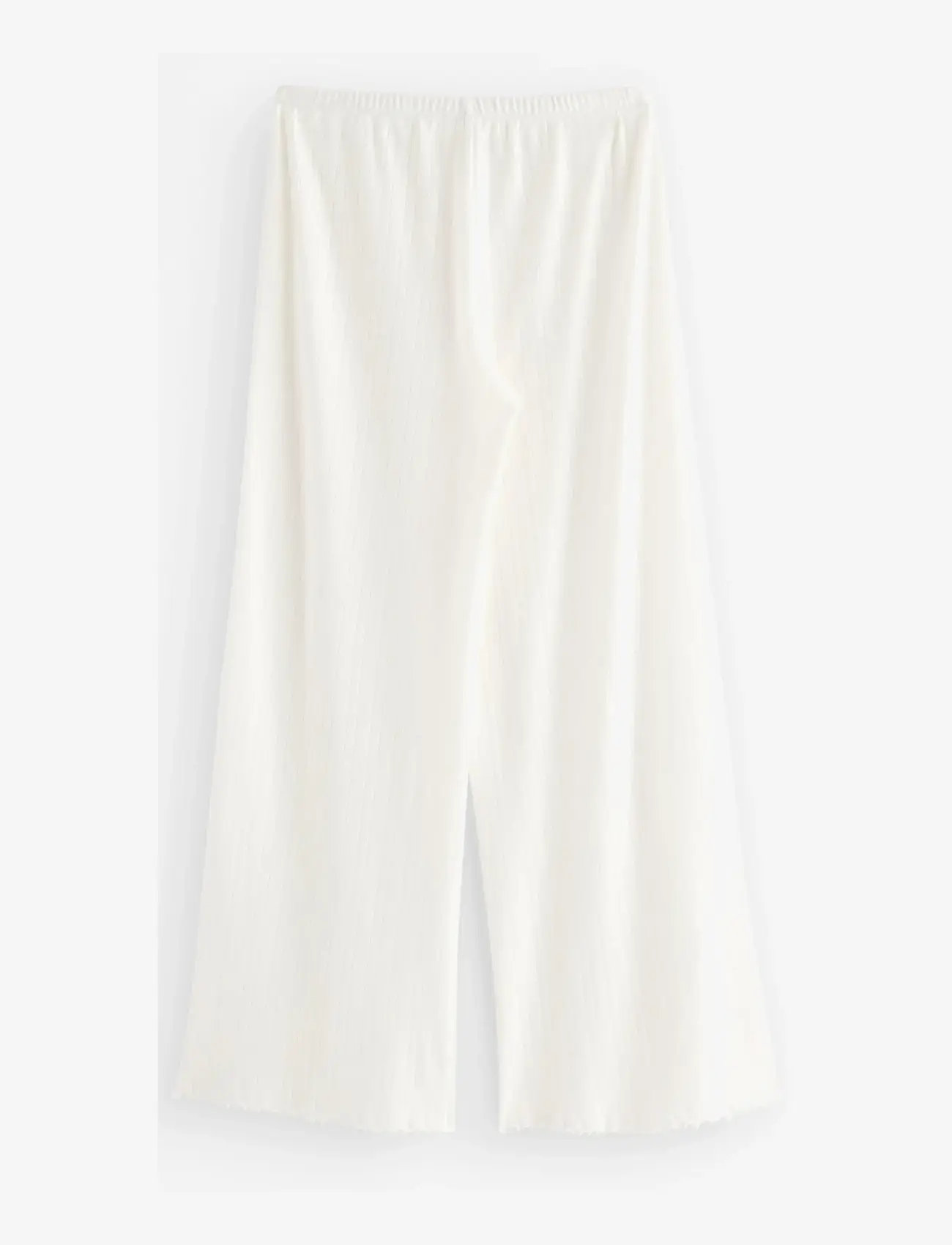 Lindex - Wide pyjama trousers in pointelle - pyjamahose - white - 2