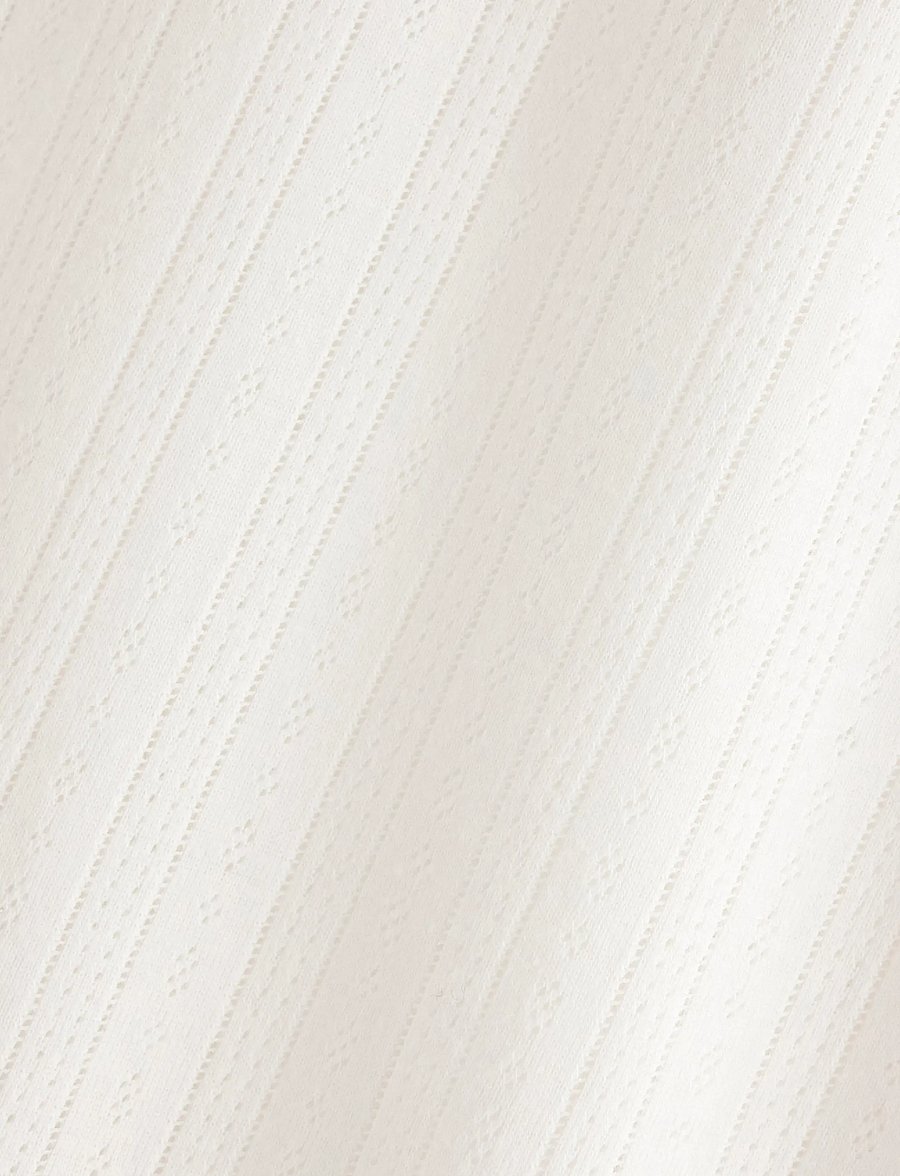 Lindex - Wide pyjama trousers in pointelle - natbukser - white - 5