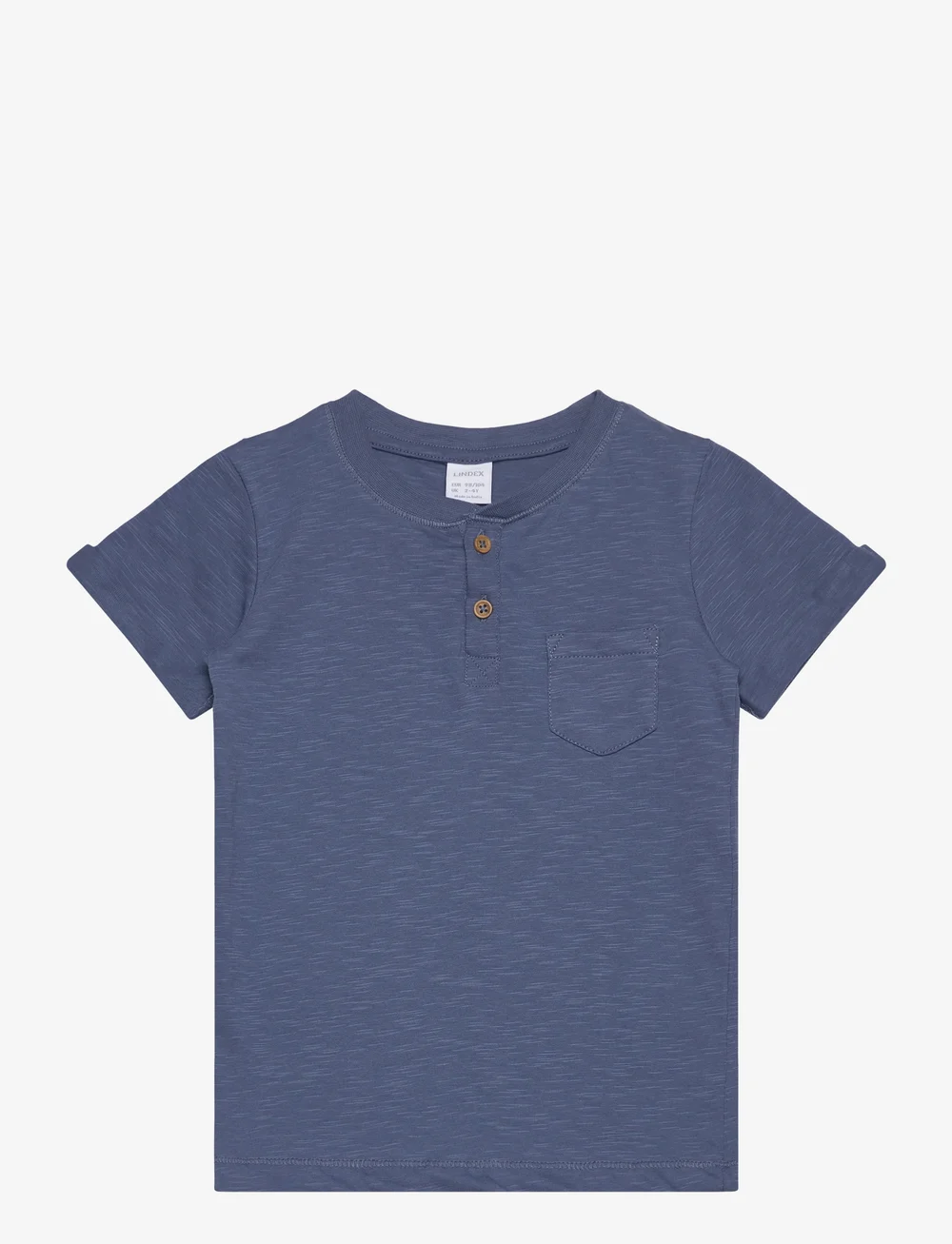 Lindex - Top SS Essentials w placket - kurzärmelige - dusty blue - 0