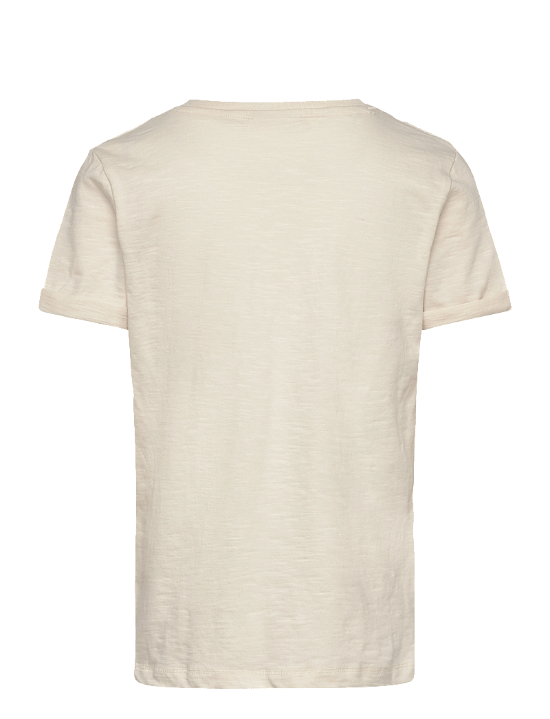 Lindex - Top SS Essentials w placket - kortärmade t-shirts - light beige - 1