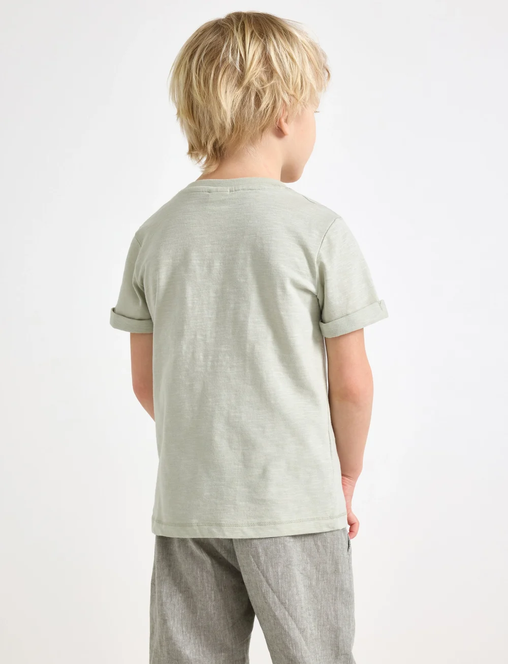 Lindex - Top SS Essentials w placket - kortærmede t-shirts - light dusty green - 3