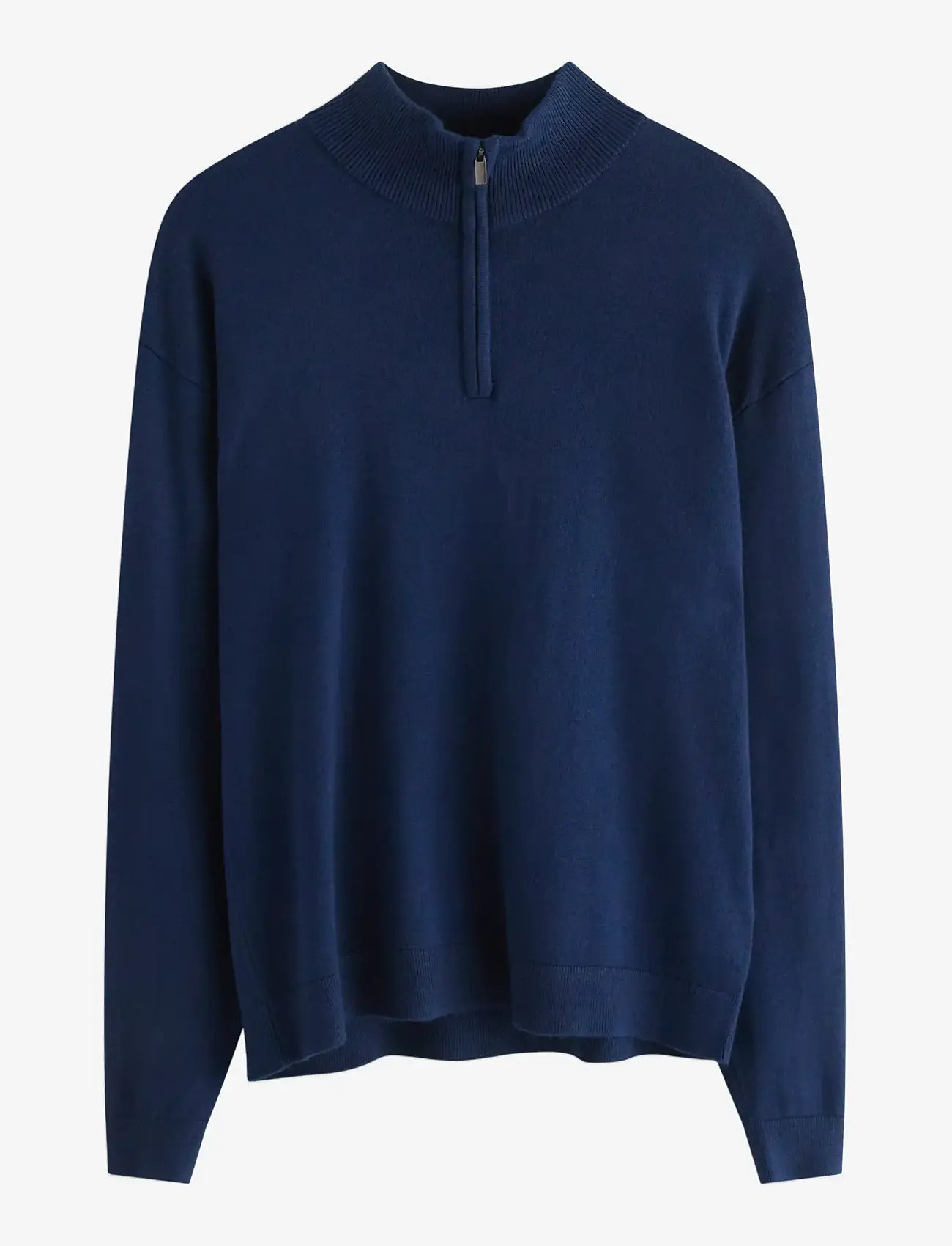 Lindex - Sweater fineknit halfzip - trøjer - dark blue - 0