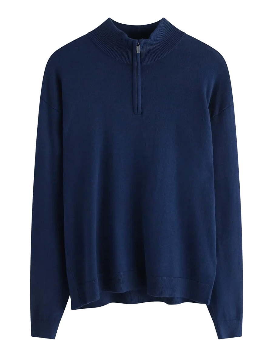 Lindex - Sweater fineknit halfzip - pullover - dark blue - 0