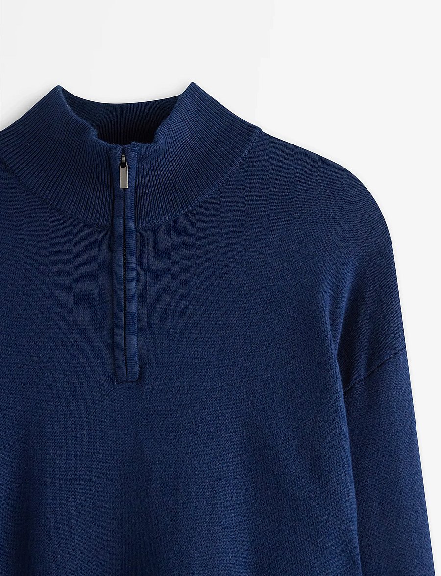 Lindex - Sweater fineknit halfzip - pullover - dark blue - 2