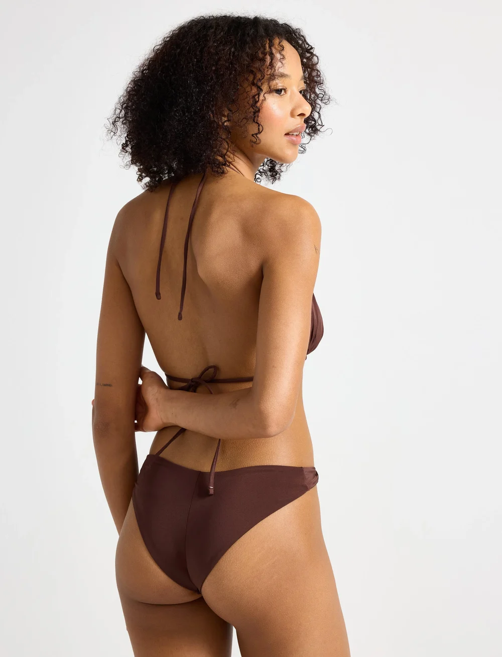Lindex - Brief Regular Naomi Knot Shiny - bikiinipüksid - dk brown - 3