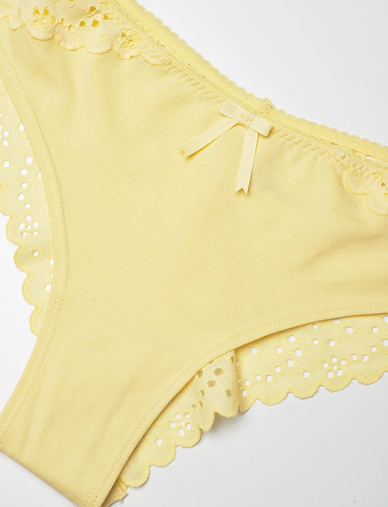 Lindex - Braz reg Broderie Anglais - brasiilia stiilis aluspüksid - light yellow - 5