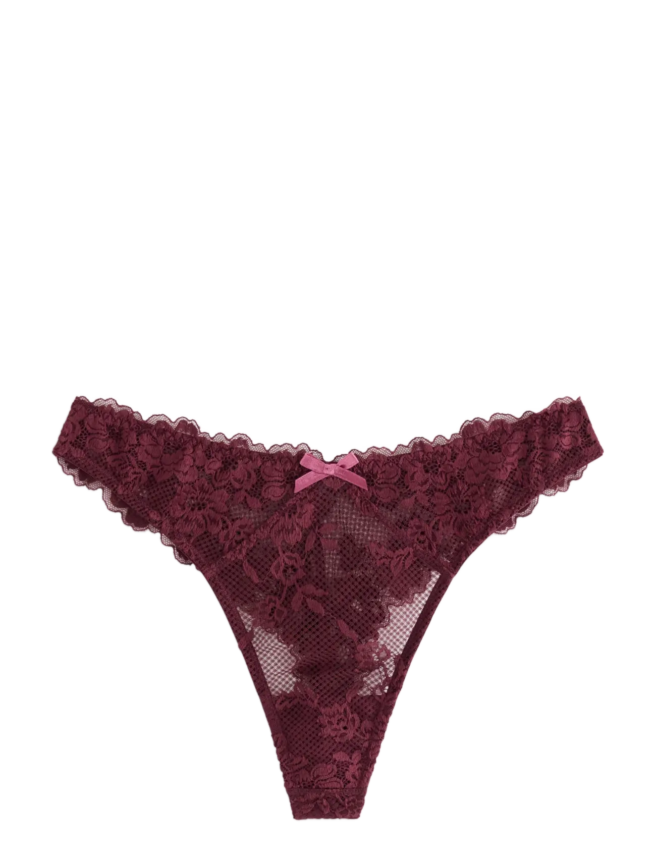 Lindex - Thong in lace - dark dusty red - 1
