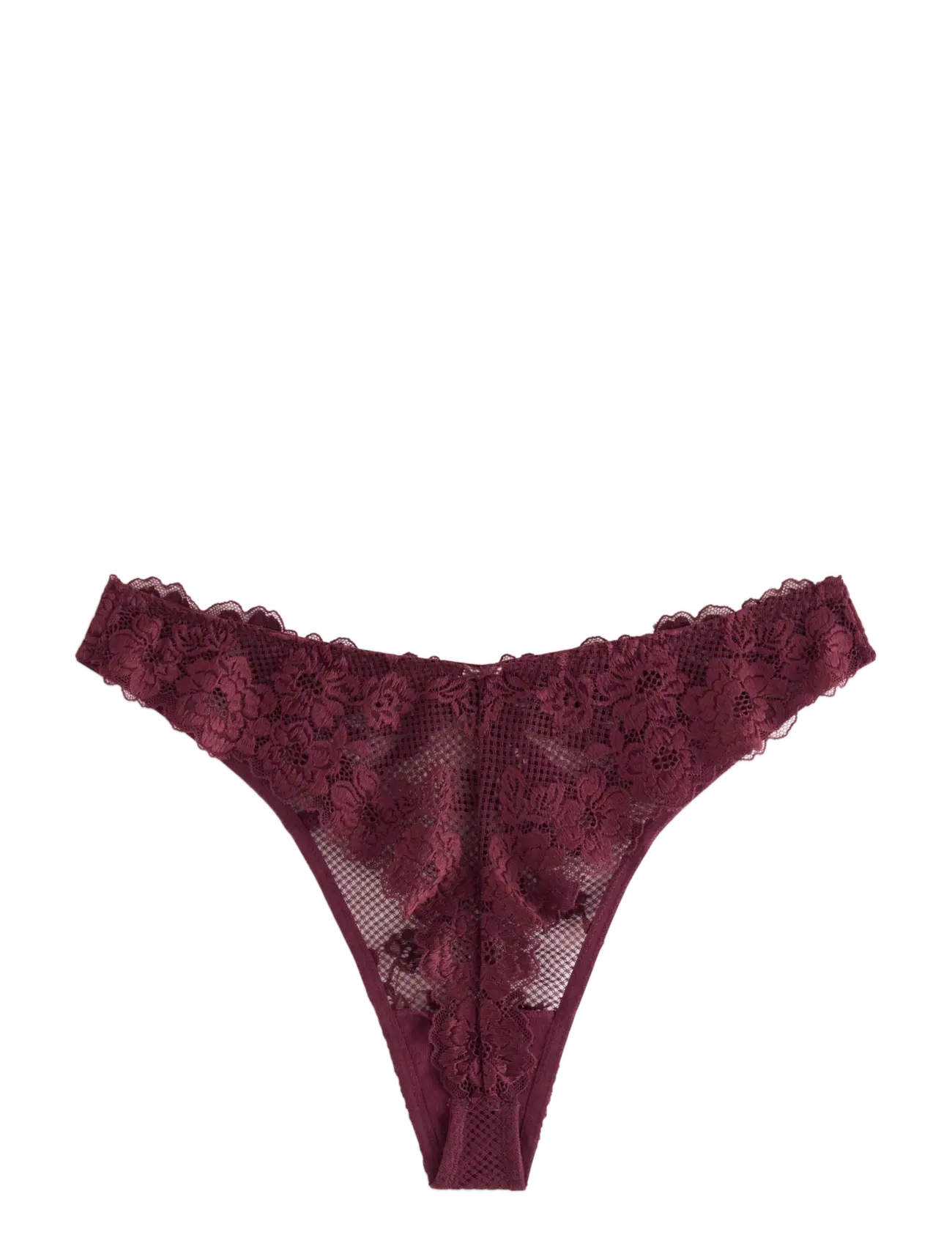 Lindex - Thong in lace - dark dusty red - 2