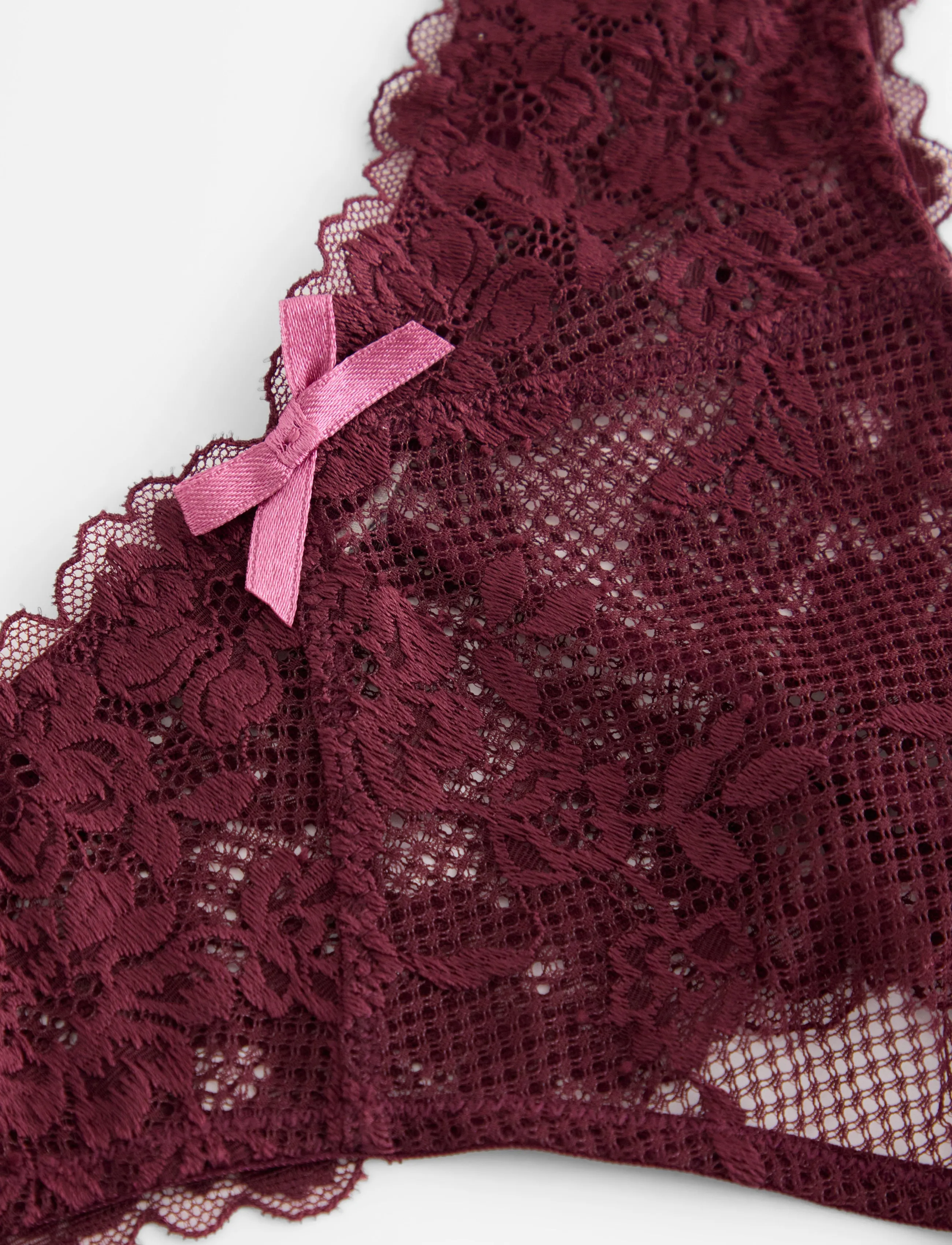 Lindex - Thong in lace - dark dusty red - 5
