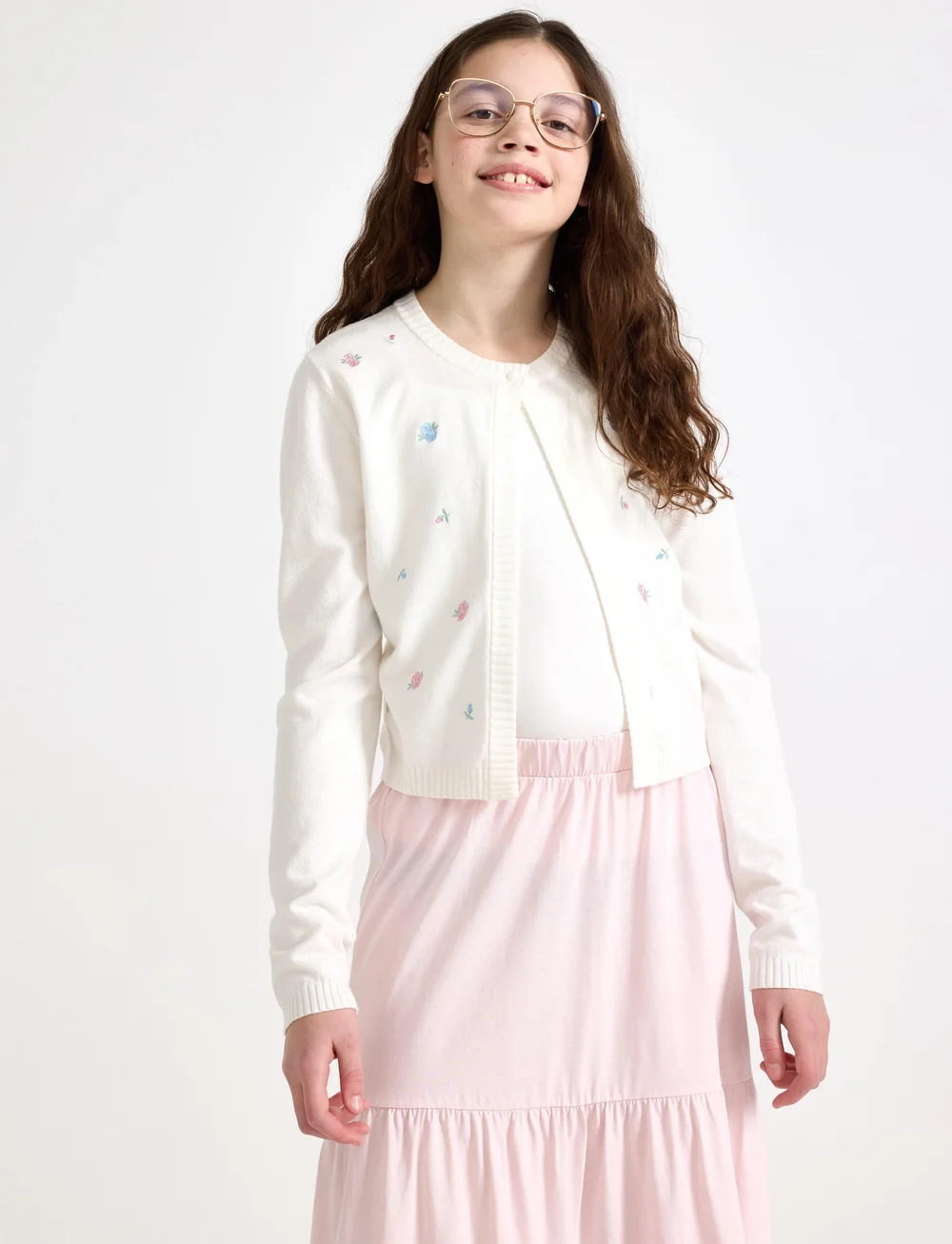 Lindex - Cardigan flower - cardigans - off white - 0