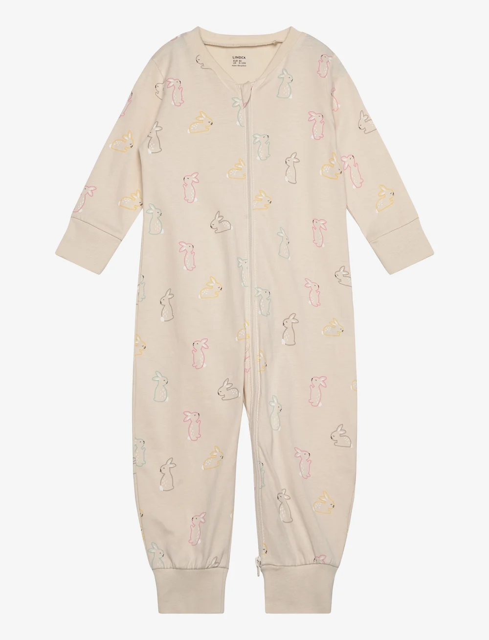Lindex - Pyjamas bunny BF - schlafoveralls - light beige - 0