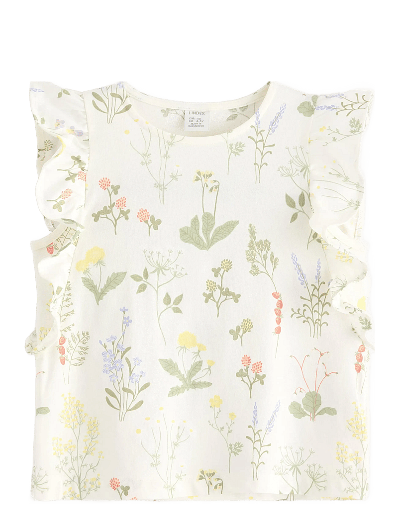 Lindex - Top SS Flounces AOP - tank top - light dusty white - 1