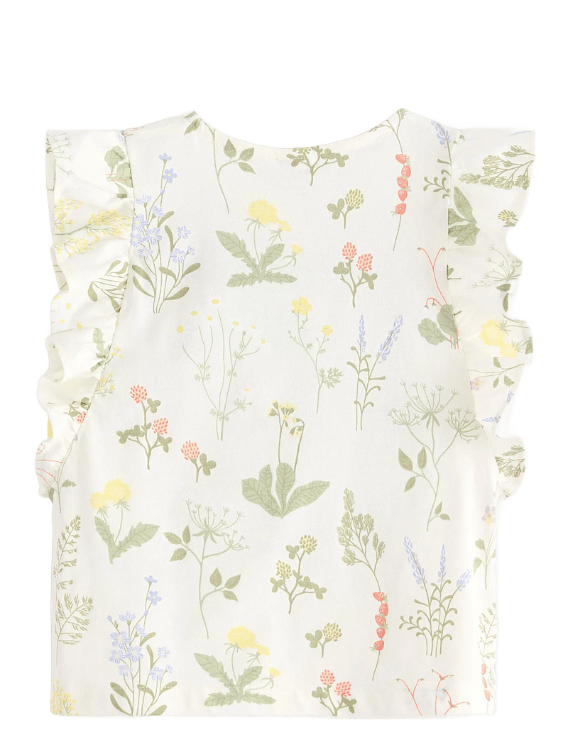 Lindex - Top SS Flounces AOP - tank top - light dusty white - 2