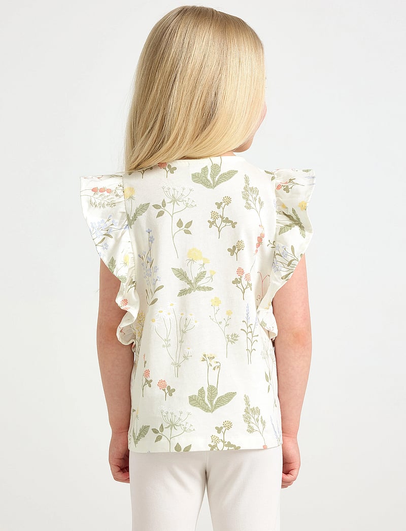 Lindex - Top SS Flounces AOP - tank top - light dusty white - 3