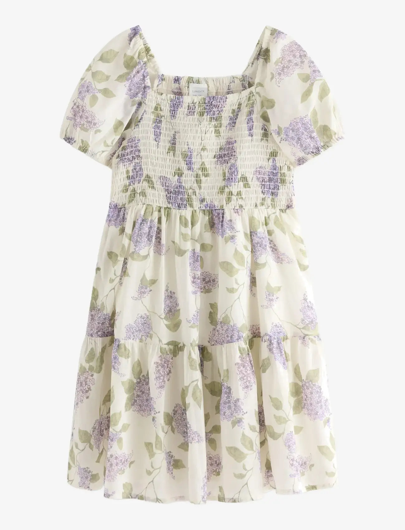 Lindex - Dress with smock - kortærmede hverdagskjoler - white - 1