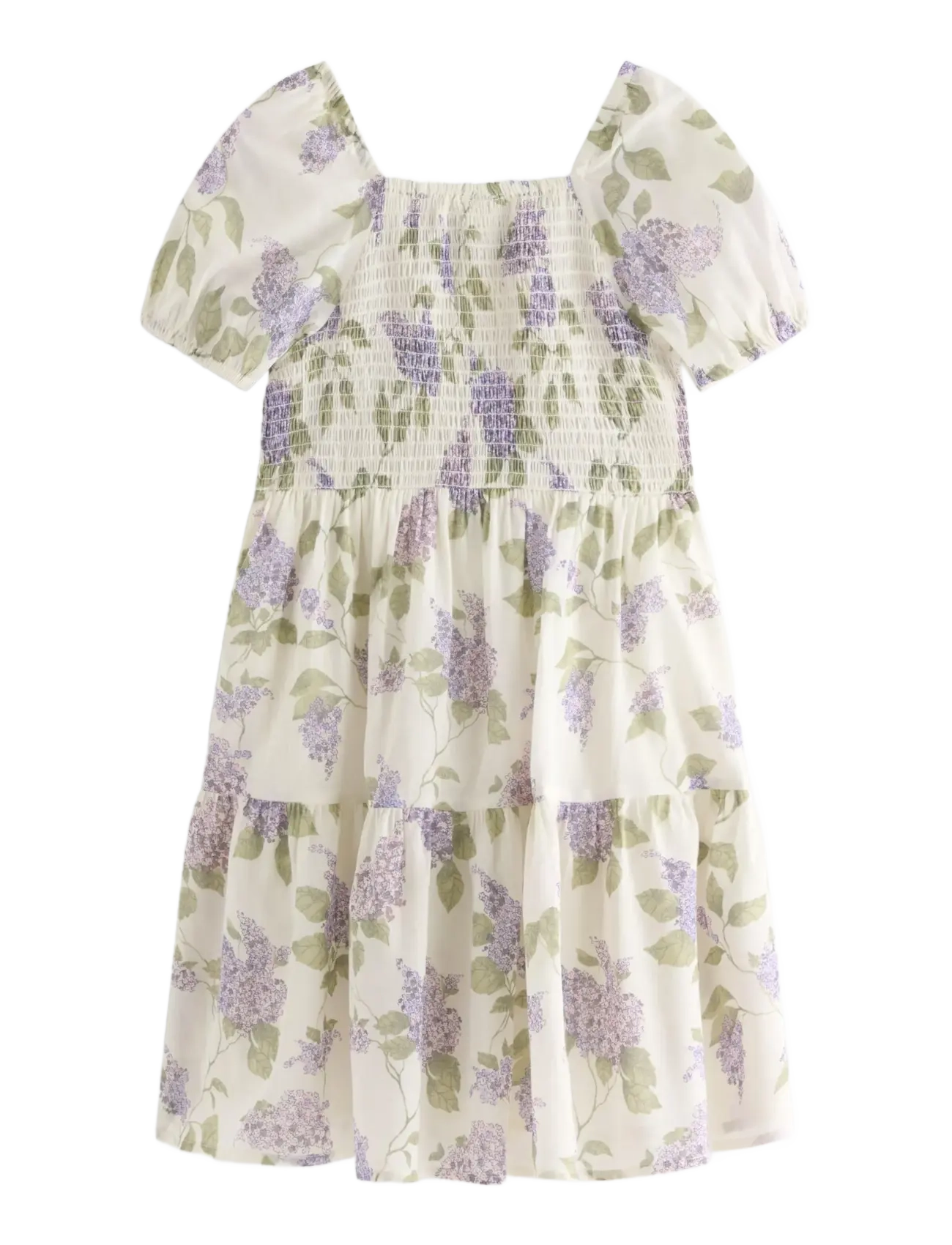 Lindex - Dress with smock - short-sleeved casual dresses - white - 2