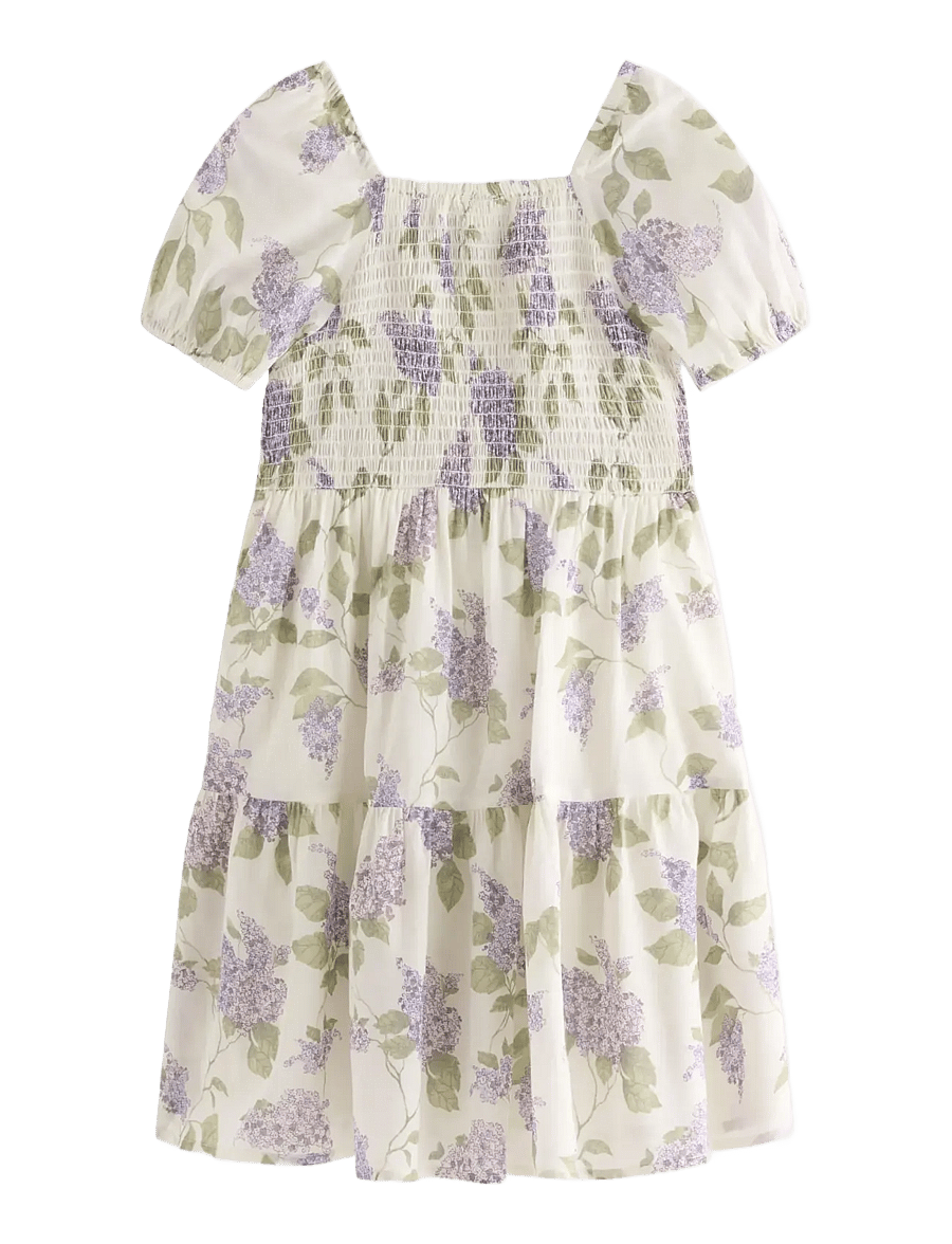 Lindex - Dress with smock - kurzärmelige freizeitkleider - white - 2