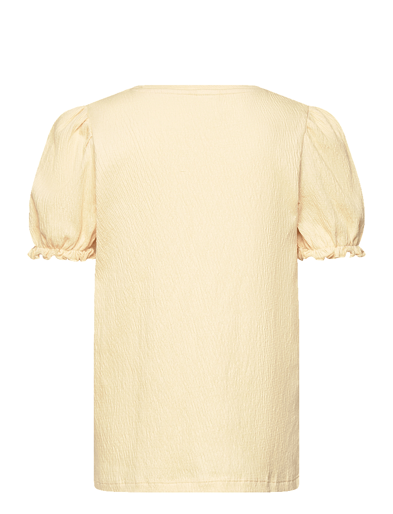 Lindex - Top SS puff sleeve - kortærmede t-shirts - light dusty yellow - 1