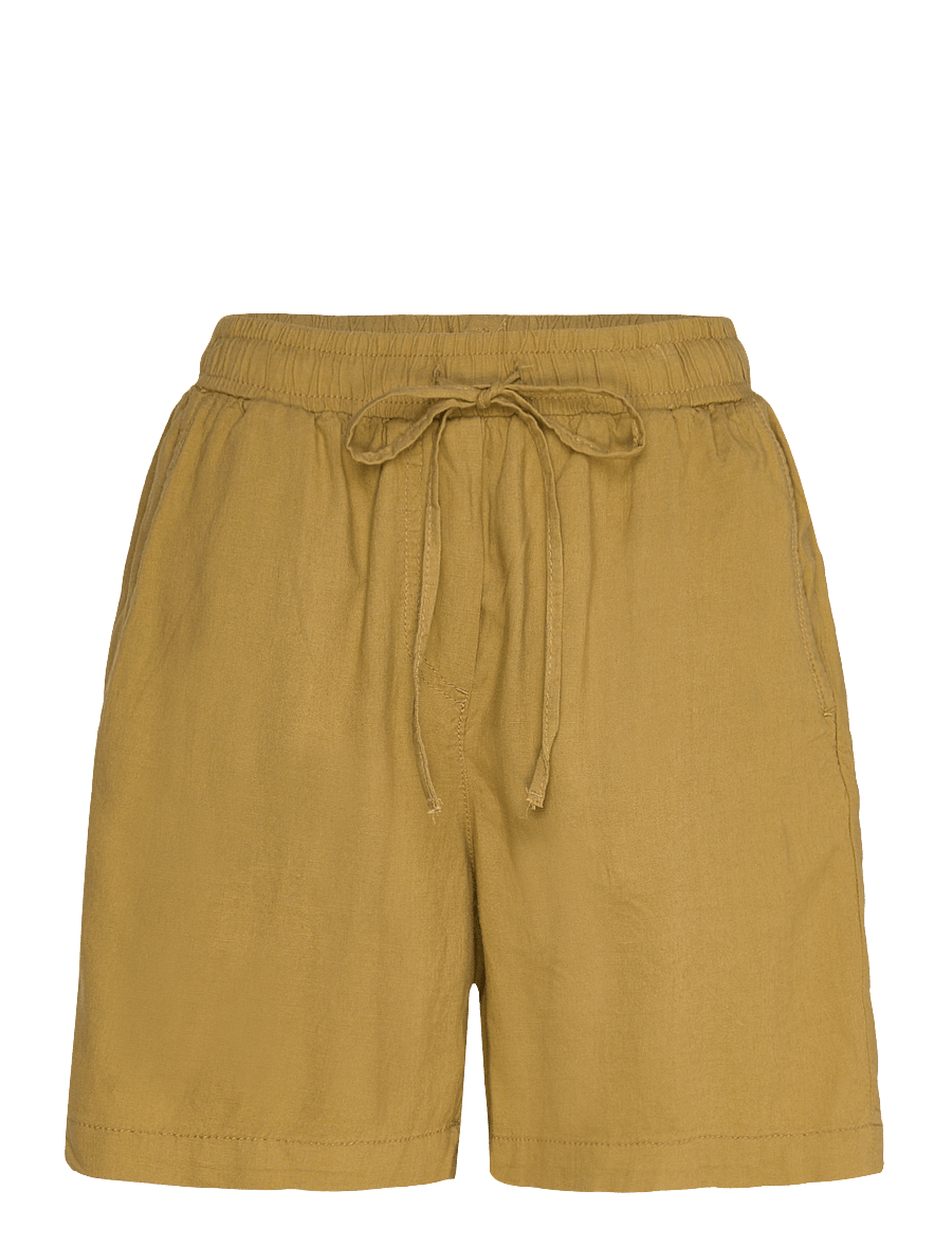 Lindex - Shorts Gillian - hørshorts - dark dusty yellow - 1