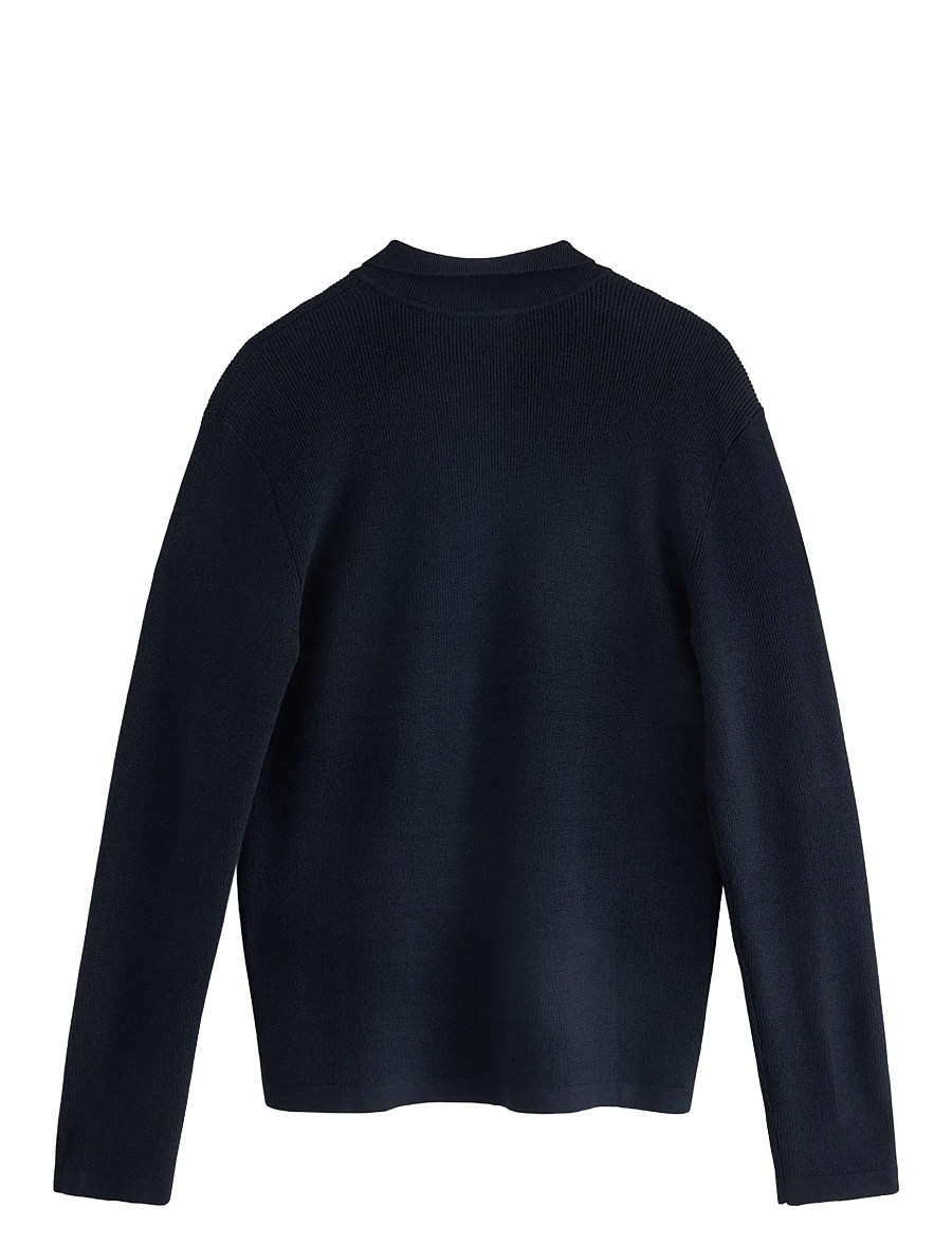 Lindex - Sweater rib knit collar - langærmede poloer - dark navy - 2